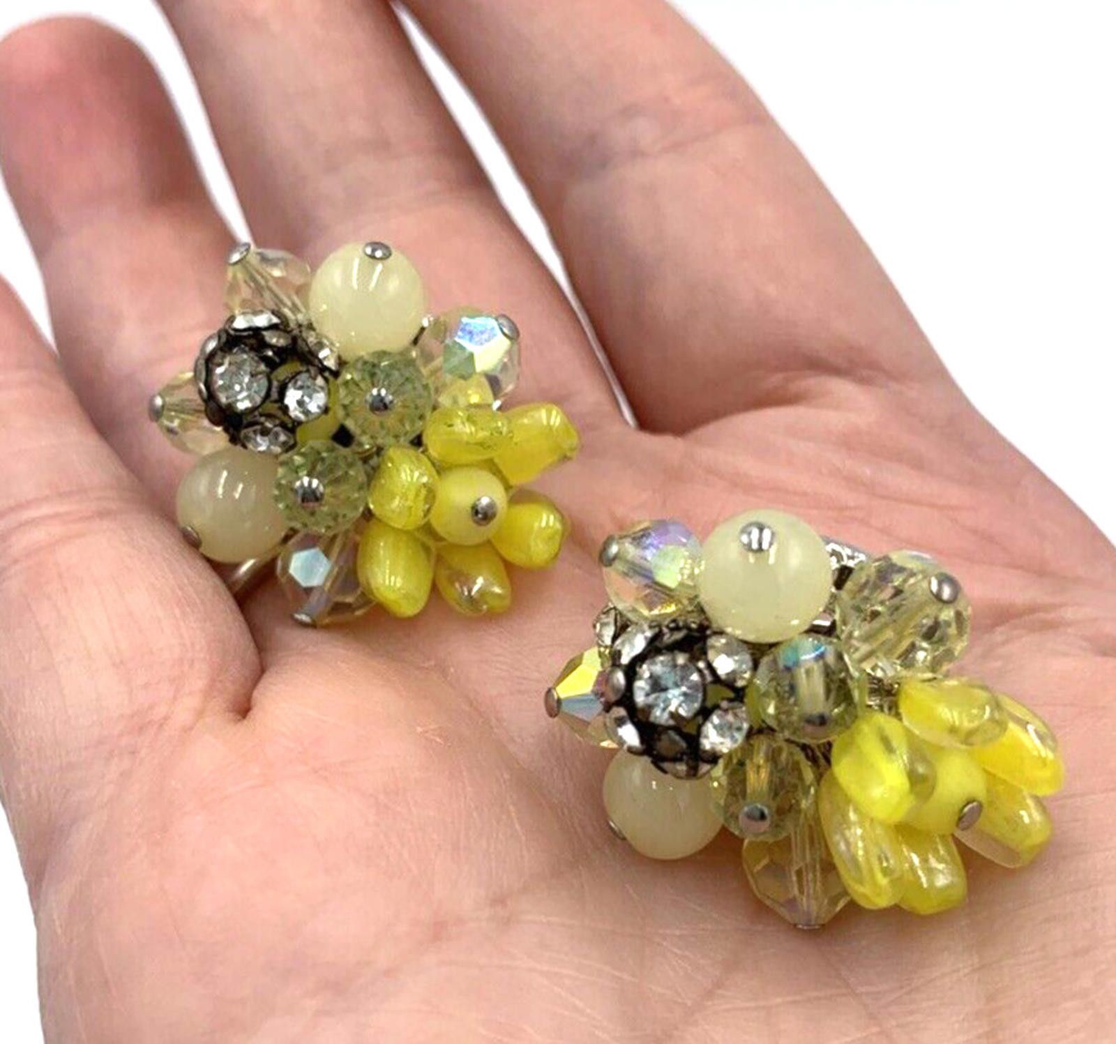 Other Vendome Yellow Glass Bead Cluster AB Necklace & Earrings Size ONE SIZE - 7 Thumbnail