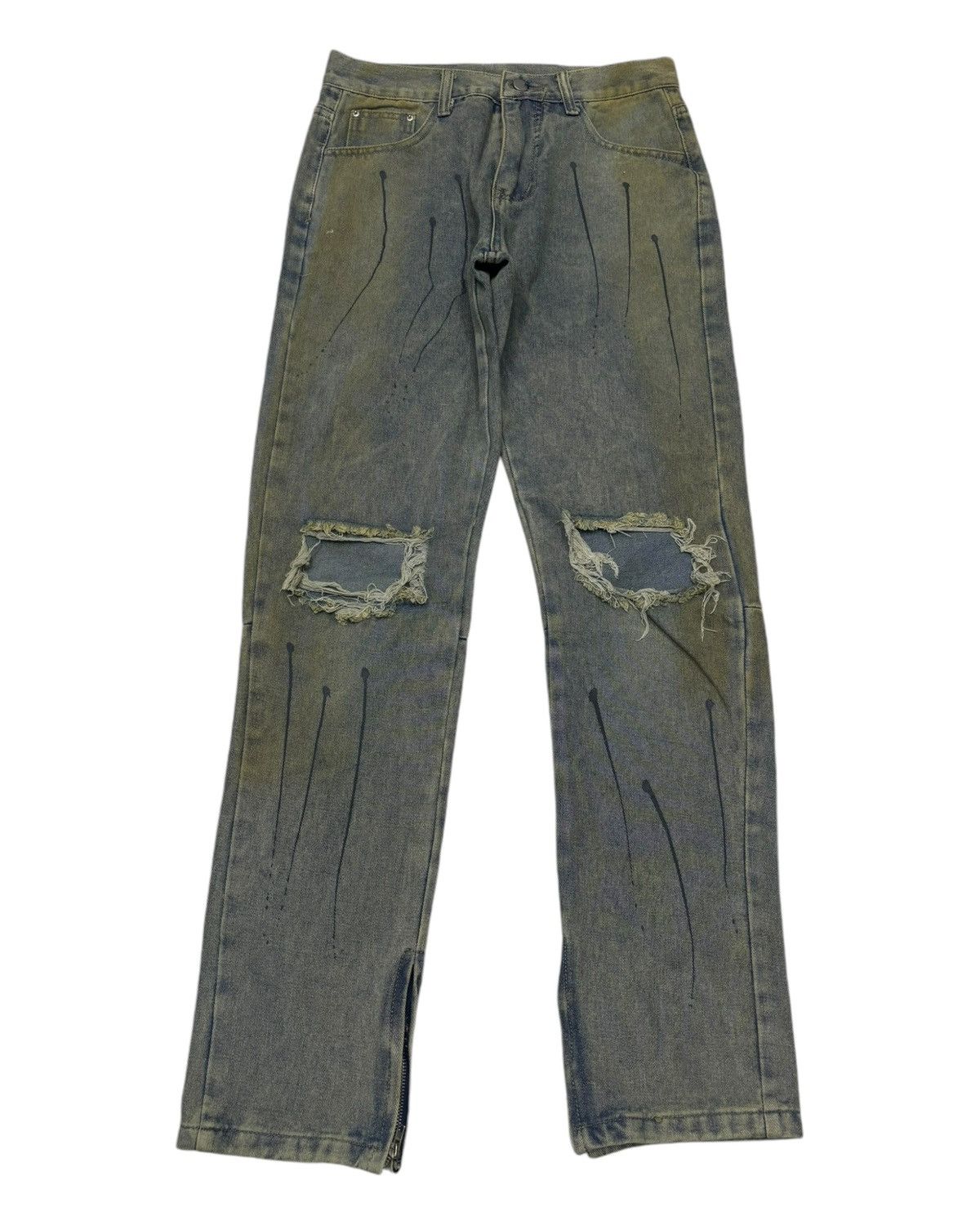 VINTAGE JAPANESE RICK OWENS STYLE DISTRESSED DENIM JEANS