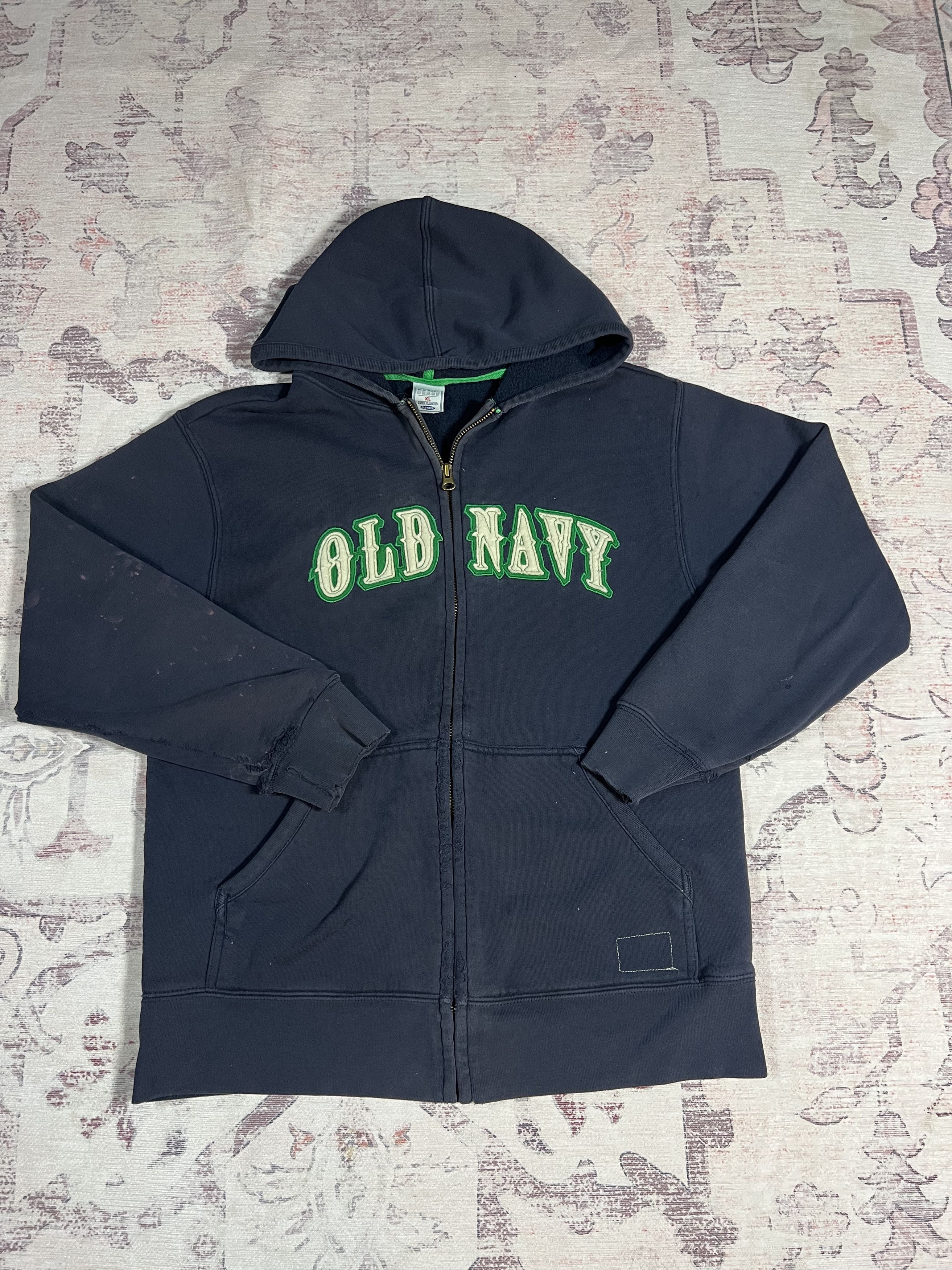 Old Navy Vintage 90s Distressed Old Navy Essential Zip Up Jacket Size US M / EU 48-50 / 2 - 1 Thumbnail