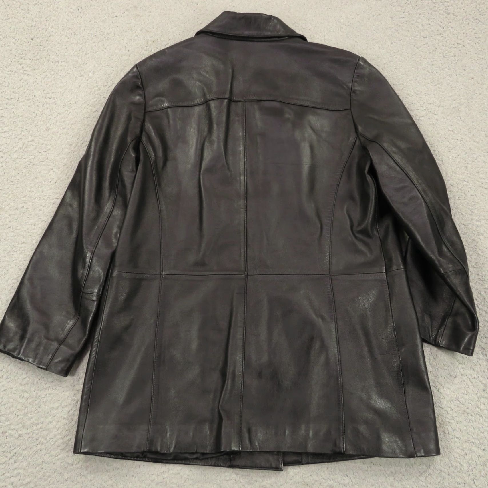 Brooks Brothers Womens Brooks Brothers Leather Jacket Small Five Button Collared Single Breasted Buttoned Size S / US 4 / IT 40 - 6 Thumbnail