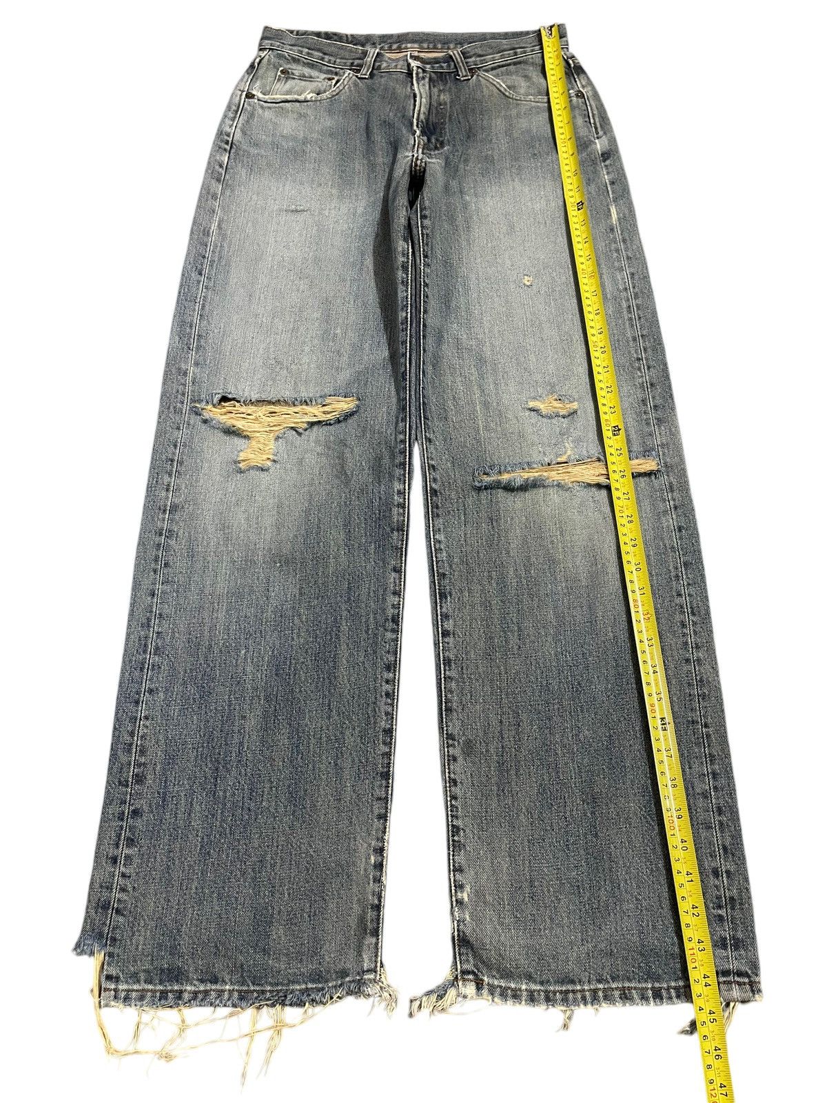 JNCO Vintage Japanese Brand Blue Washed Distressed Baggy Jeans Size US 31 - 12 Thumbnail