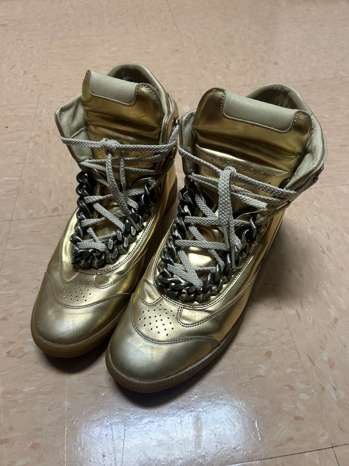 Maison Margiela Maison Margiela Chain Paneled GAT Sneaker Gold Size US 9 / EU 42 - 4 Thumbnail