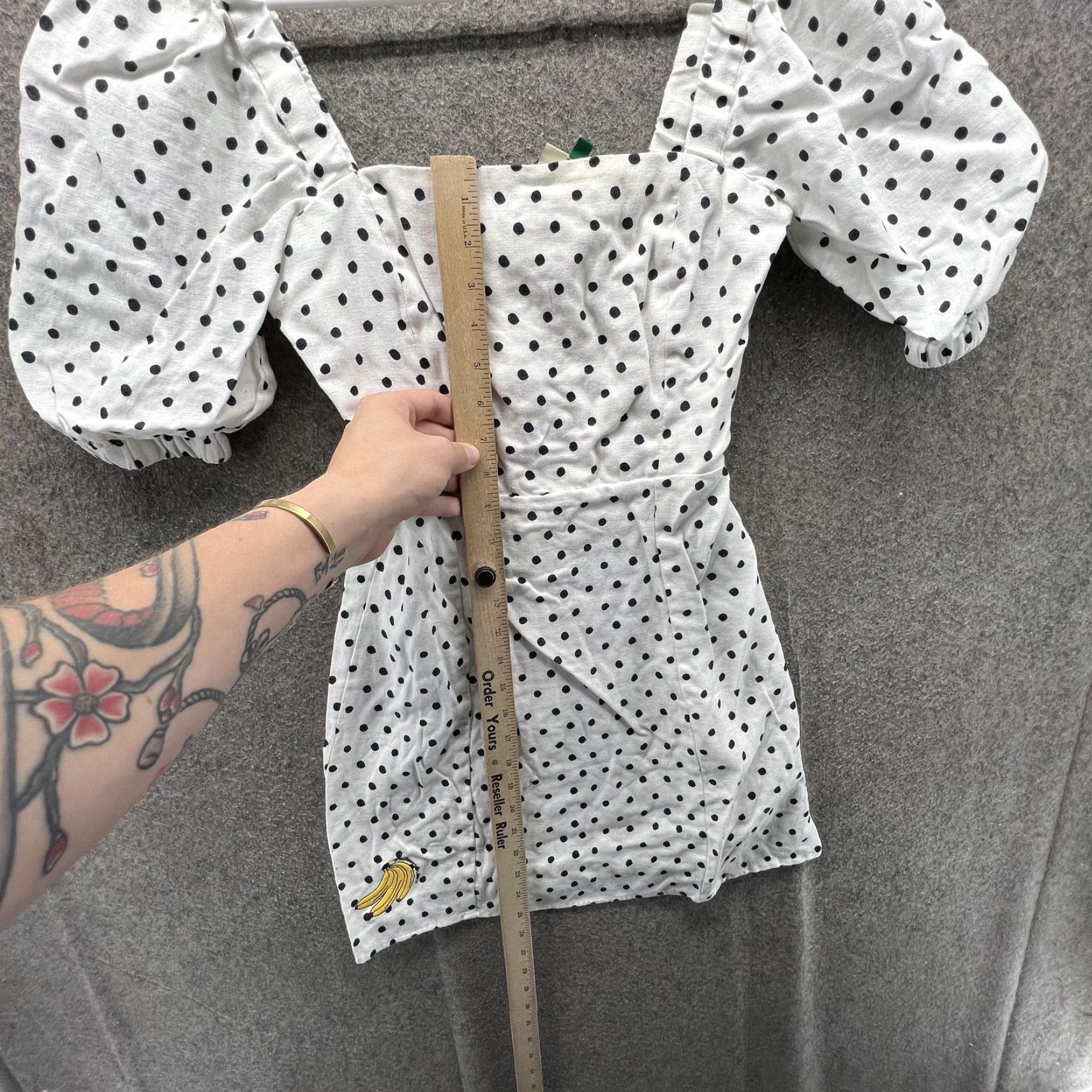 Farm Rio Farm Rio Dress Womens XS White Polka Dot Square Neck Puff Sleeve Mini Sundress Size XS / US 0-2 / IT 36-38 - 5 Thumbnail