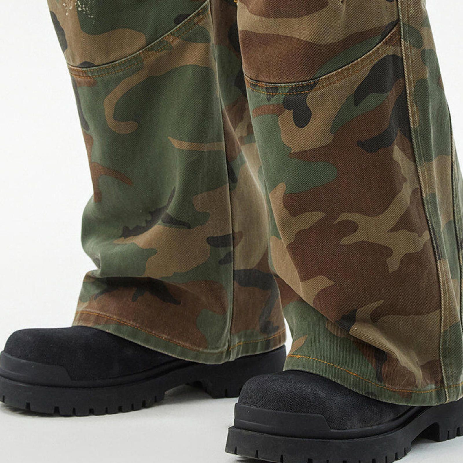 Vintage Combat Ribbed Camo Denim Jeans Size US 32 / EU 48 - 9 Thumbnail
