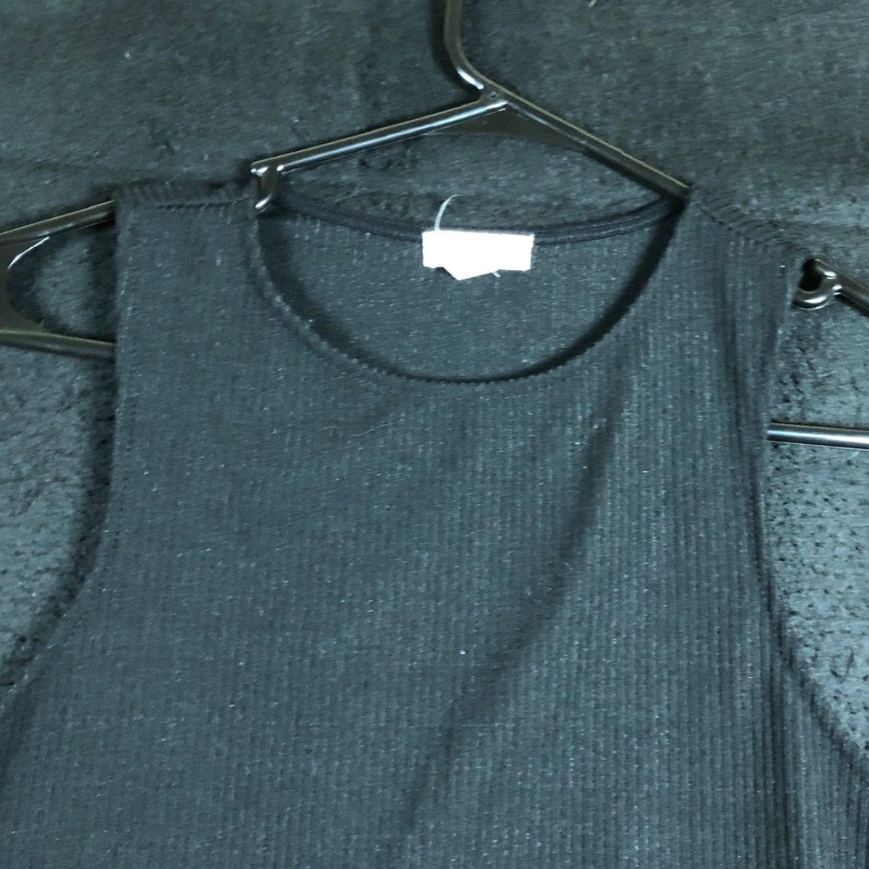 Vintage Silence+Noise Womens Shirt Black Metallic Cropped Sleeveless Tank Stretch Small Size S / US 4 / IT 40 - 2 Thumbnail