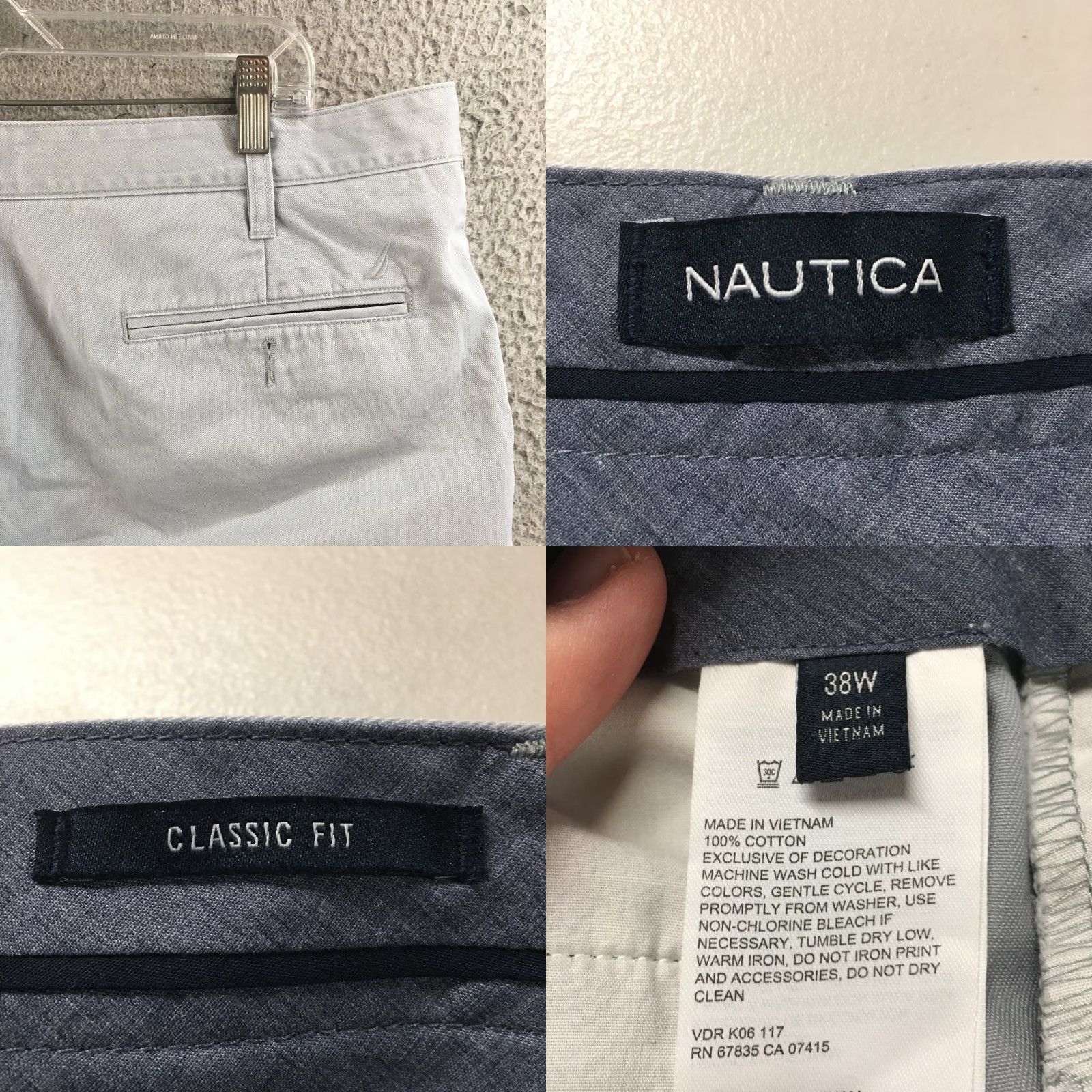 Nautica Nautica Chino Shorts Mens 38W Gray Cotton Pull On Zip Fly Button Front Casual Size US 38 / EU 54 - 9 Thumbnail