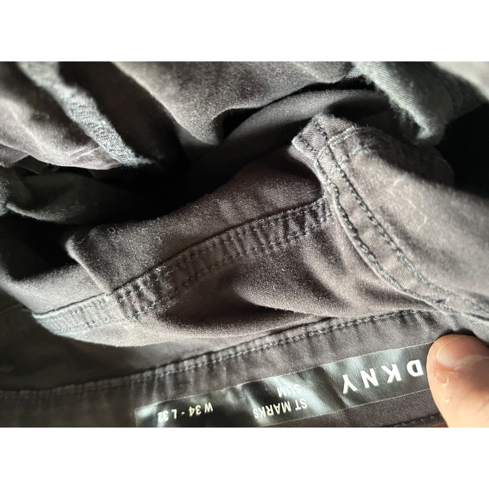 DKNY DKNY Dress Pants Flat Front Slim Stretch Black 34x32 Men 34 Inseam 32in Flat Front Dress Pants Slim Fit Black DKNY Mens 34 32 Stretch Size US 34 / EU 50 - 5 Thumbnail