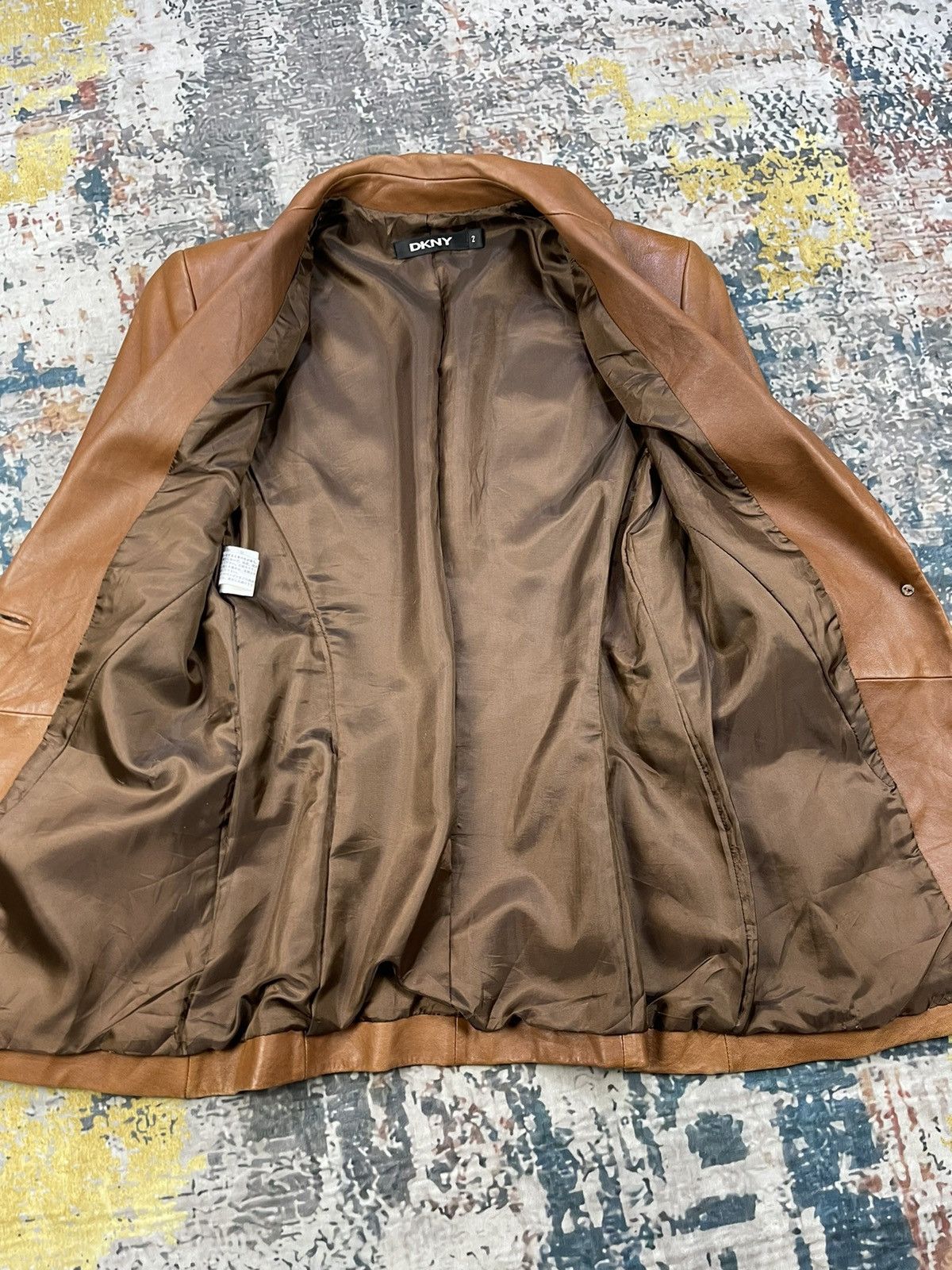 DKNY DKNY Sheepskin Single Breasted Leather Blazer Size XS / US 0-2 / IT 36-38 - 7 Thumbnail