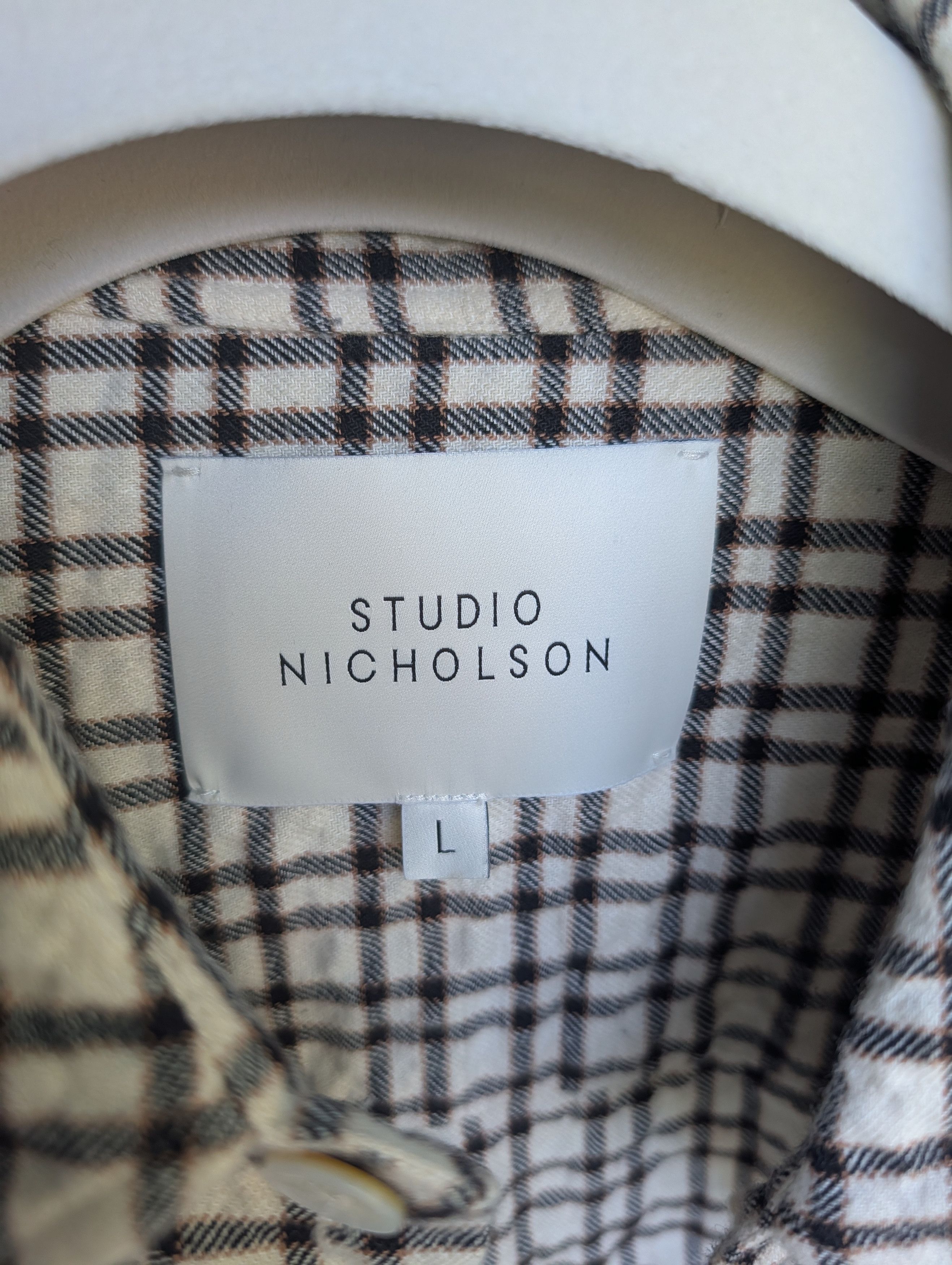 Studio Nicholson Nostra Checked Cotton Shirt, Men's — image 6 of 6