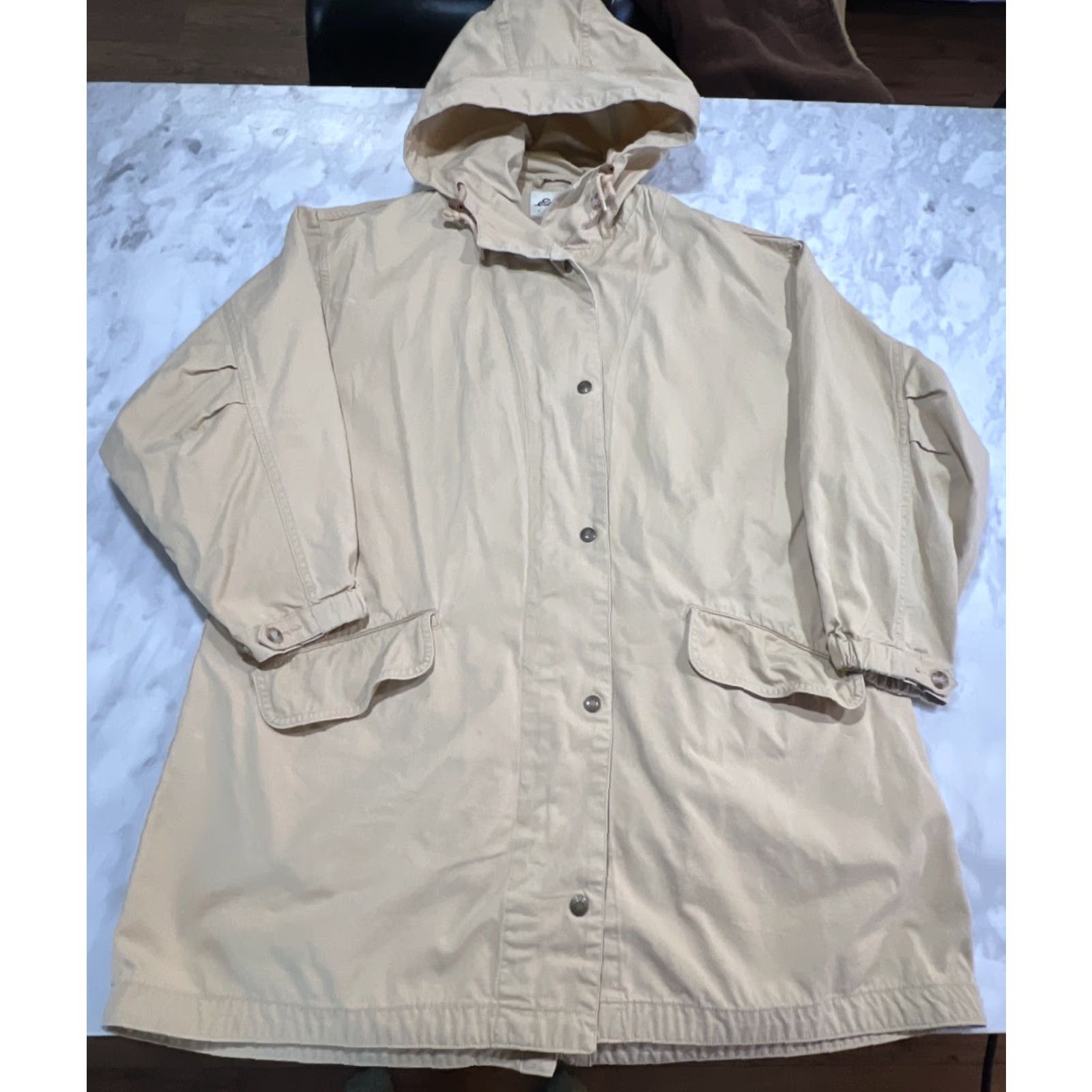 Eddie Bauer VINTAGE Eddie Bauer Jacket Womens Small Cotton Hood Pockets Zip Snaps Long Safari Chore Martin? Size S / US 4 / IT 40 - 2 Thumbnail