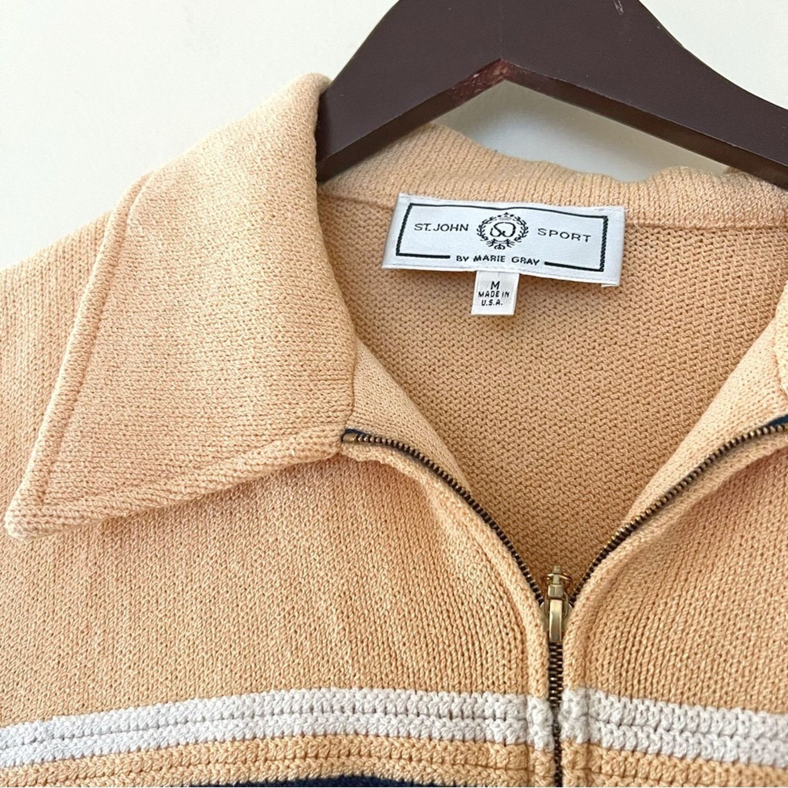 St. John ST. JOHN Santana Knit Pastel Colorblock Full Zip Jacket Size M / US 6-8 / IT 42-44 - 3 Thumbnail