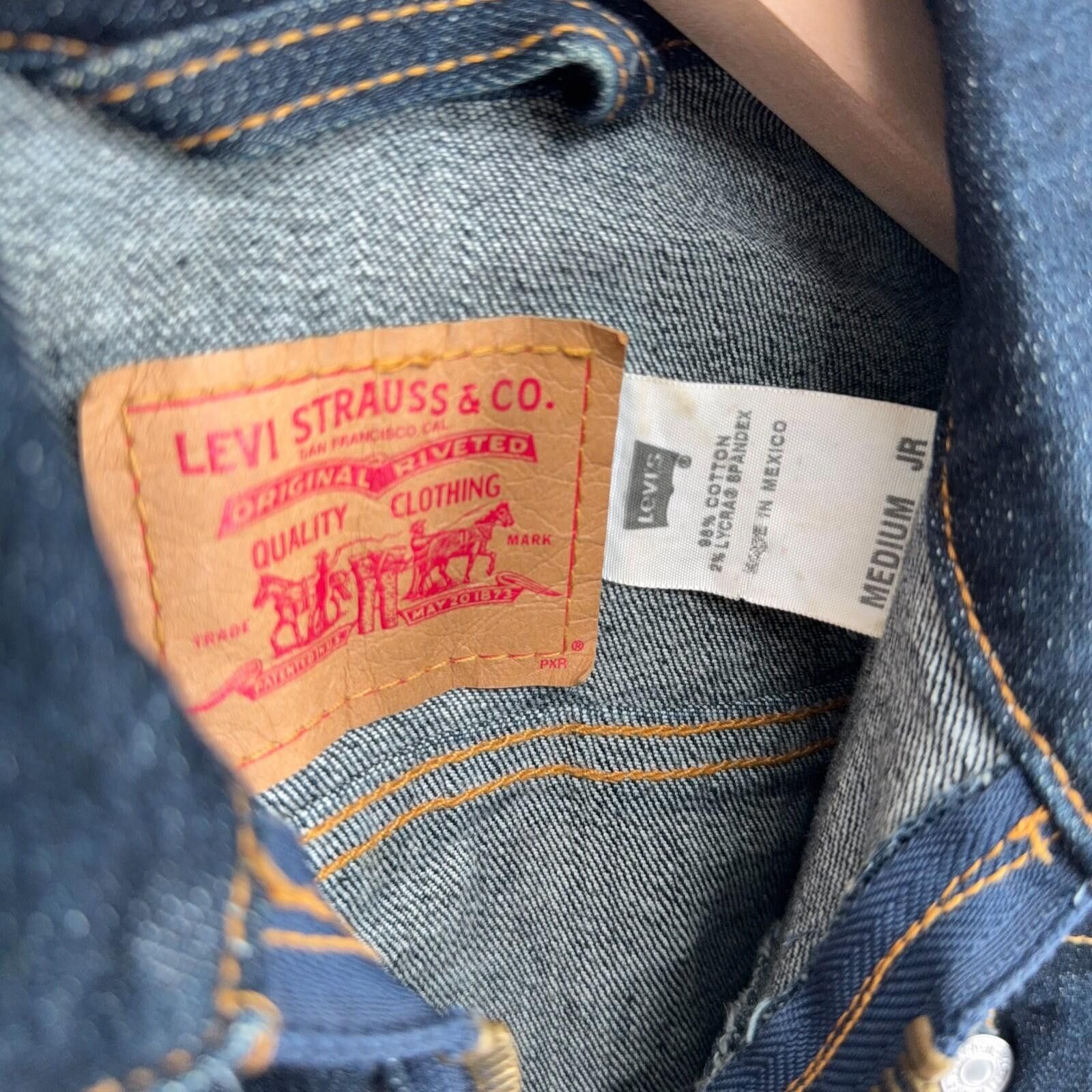 Levi's Vintage LEVIS Blue Denim Zip Cropped Jean Jacket Womens M Jr Size M / US 6-8 / IT 42-44 - 5 Thumbnail