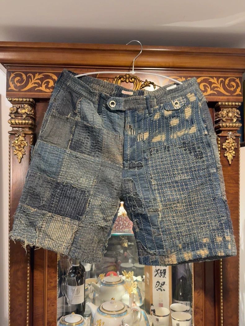 Kapital Kapital Kapital Boro Denim Shorts XL - Limited Edition-250 Size US 36 / EU 52 - 1 Thumbnail