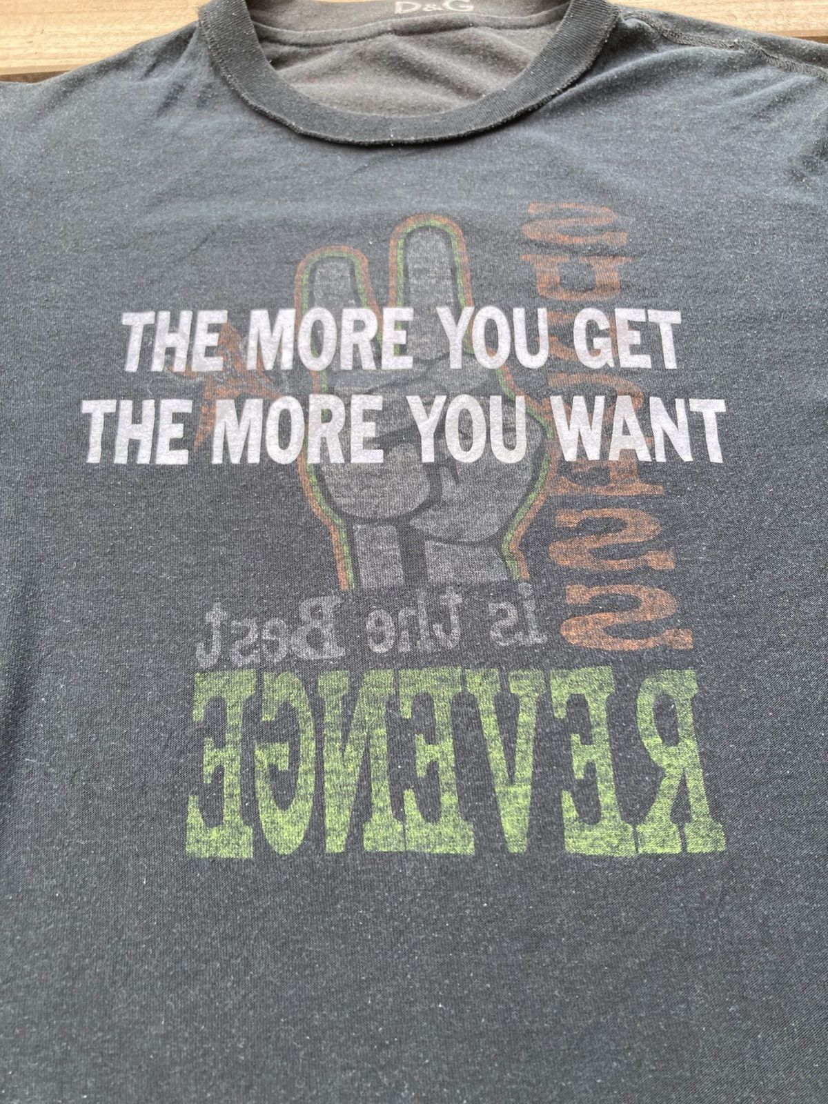 Dolce & Gabbana Archive Dolce & Gabbana Motivational Quote Black T shirt Size US L / EU 52-54 / 3 - 14 Thumbnail