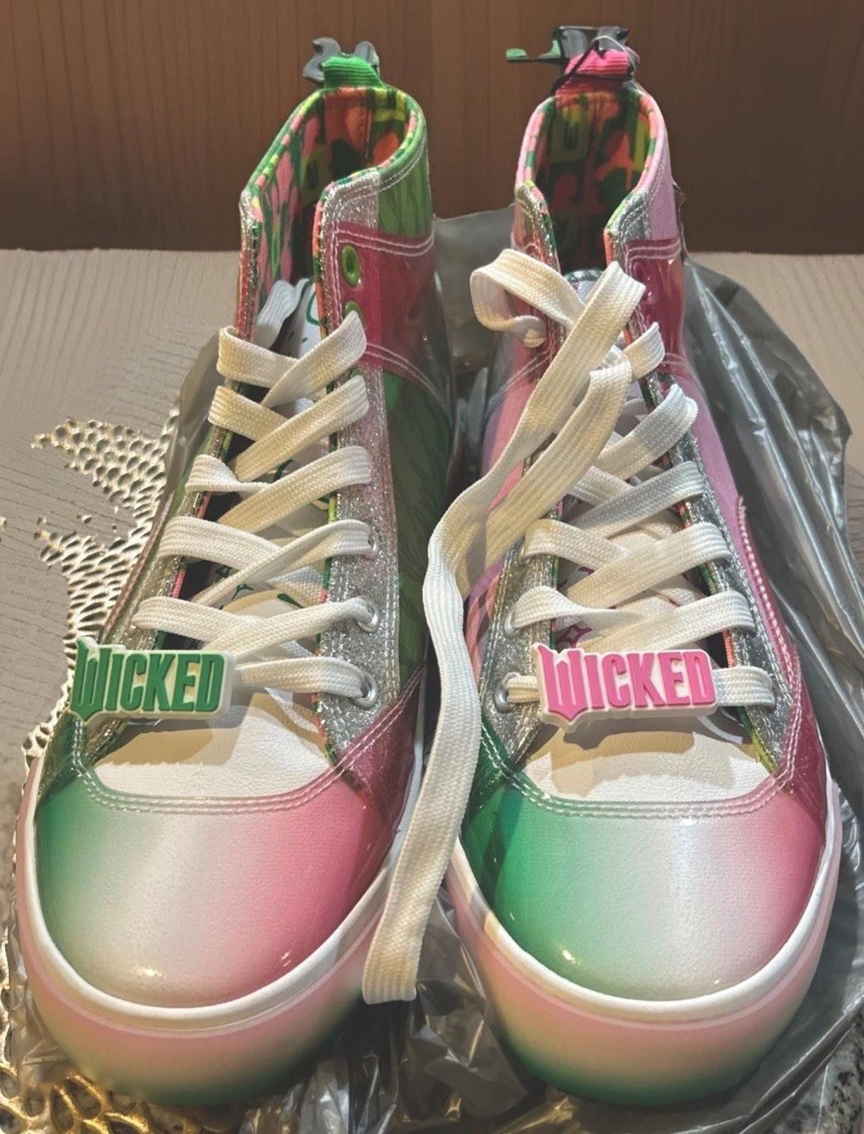 Ground Y WICKED Top Sneaker Pink Green Women's Sz8.5 ELPHABA GLINDA Size US 8.5 / IT 38.5 - 1 Thumbnail