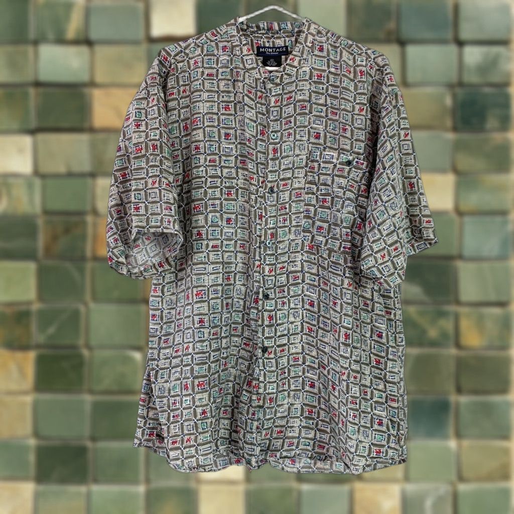 Vintage VINTAGE Montage Pour Homme Silk Funky Rad Geometric Button Up Shirt Mens M Size US M / EU 48-50 / 2 - 1 Thumbnail