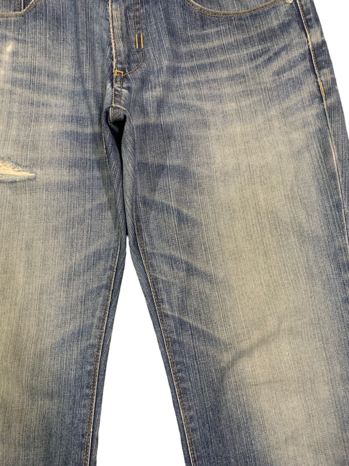 Neil Barrett Vintage Black Barret Japan Blue Wash Grunge Distressed Jeans Size US 31 - 7 Thumbnail