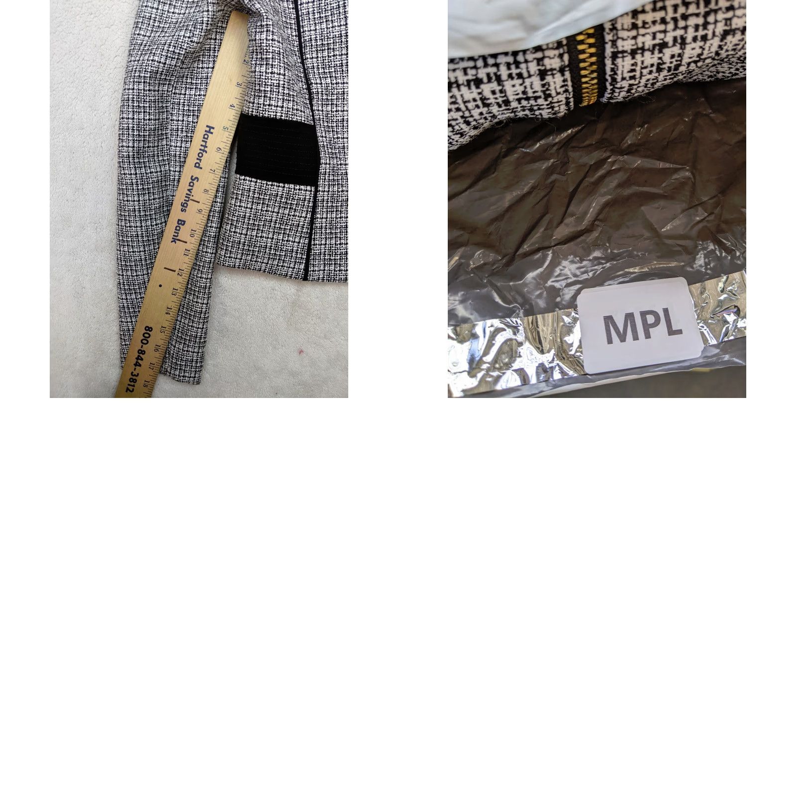 Calvin Klein Calvin Klein Womens 2 Stretch Black White Tweed Full Zip Jacket DK Split Size XXL / US 16-18 / IT 52-54 - 9 Thumbnail