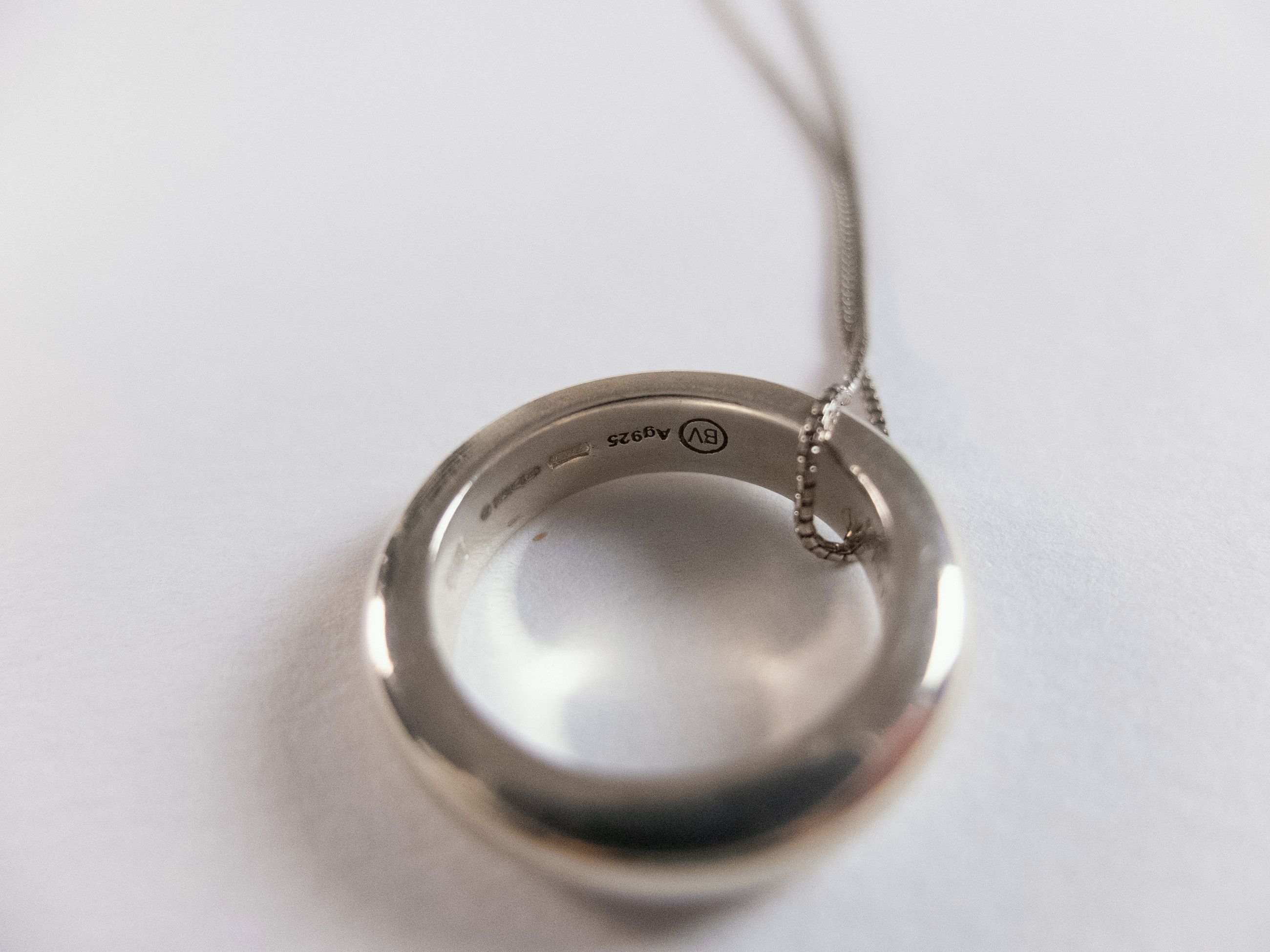 Bottega Veneta BOTTEGA VENETA Essentials silver round pendant necklace q Size ONE SIZE - 5 Thumbnail