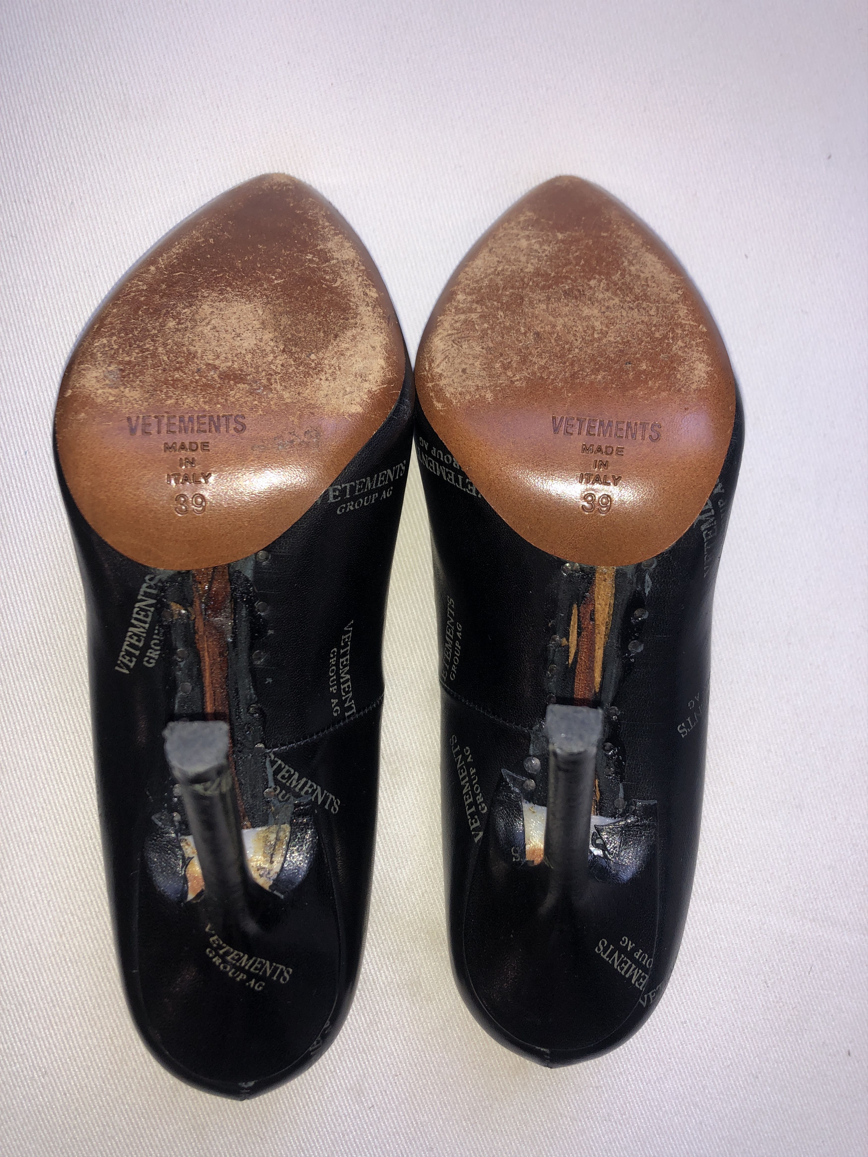 Vetements Black Leather Pumps with "Snatched" Shoe Sole Size US 9 / IT 39 - 12 Thumbnail