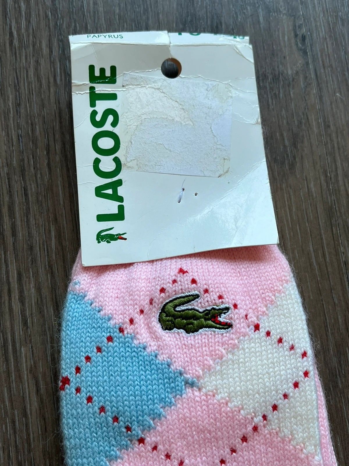 Lacoste Lacoste Sz 42-43 Made in France Pink Wool Socks 1990s Size 42 - 4 Thumbnail