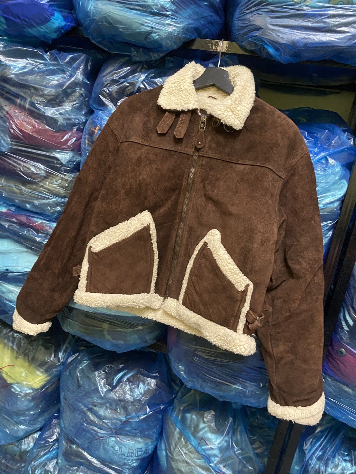 Leather VINTAGE 80S SUEDE LEATHER SHERPA LINING JACKET Size US S / EU 44-46 / 1 - 2 Thumbnail