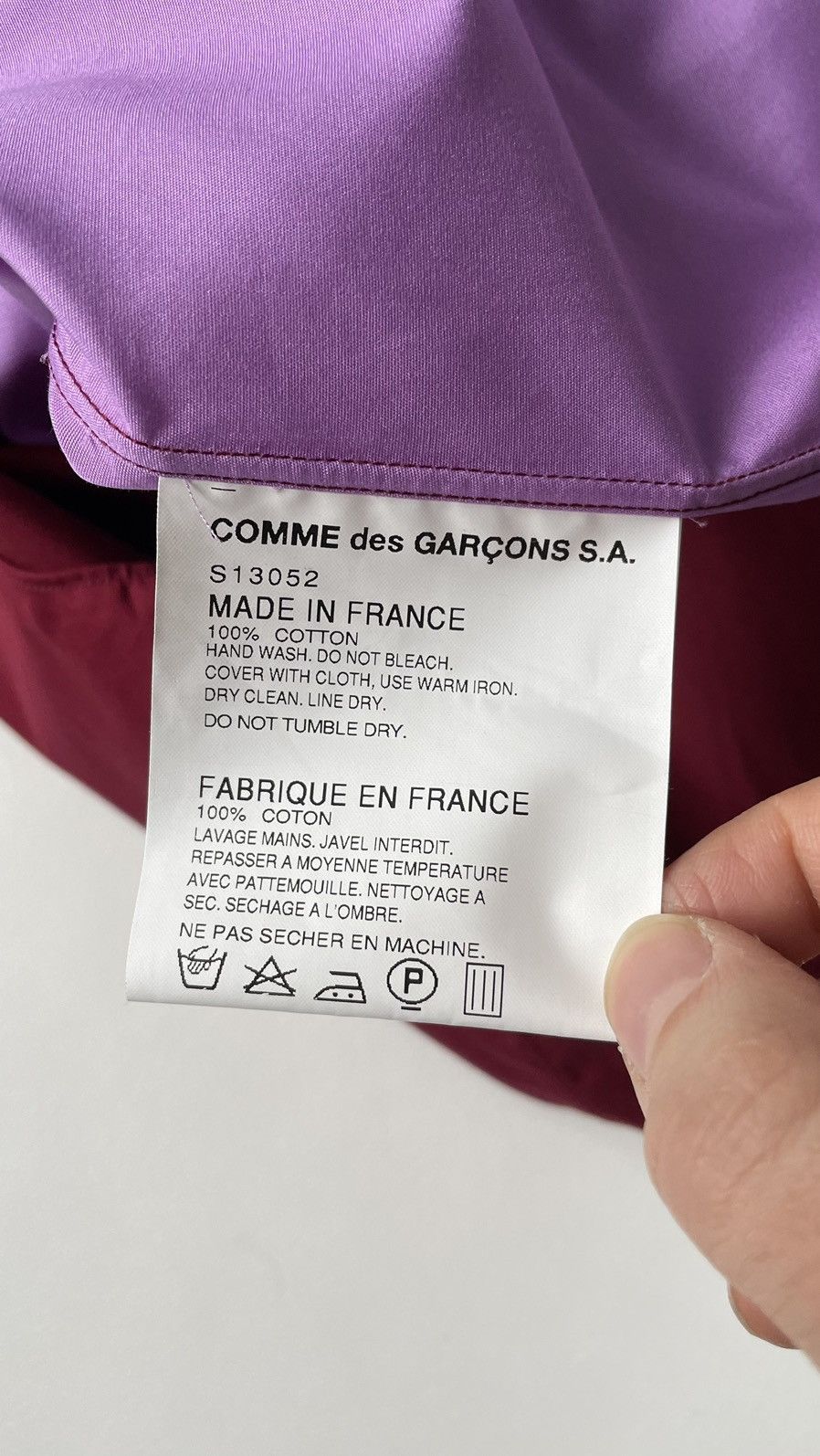 Comme des Garcons Violet + Burgundy Colour Block Shirt Size US M / EU 48-50 / 2 - 7 Thumbnail