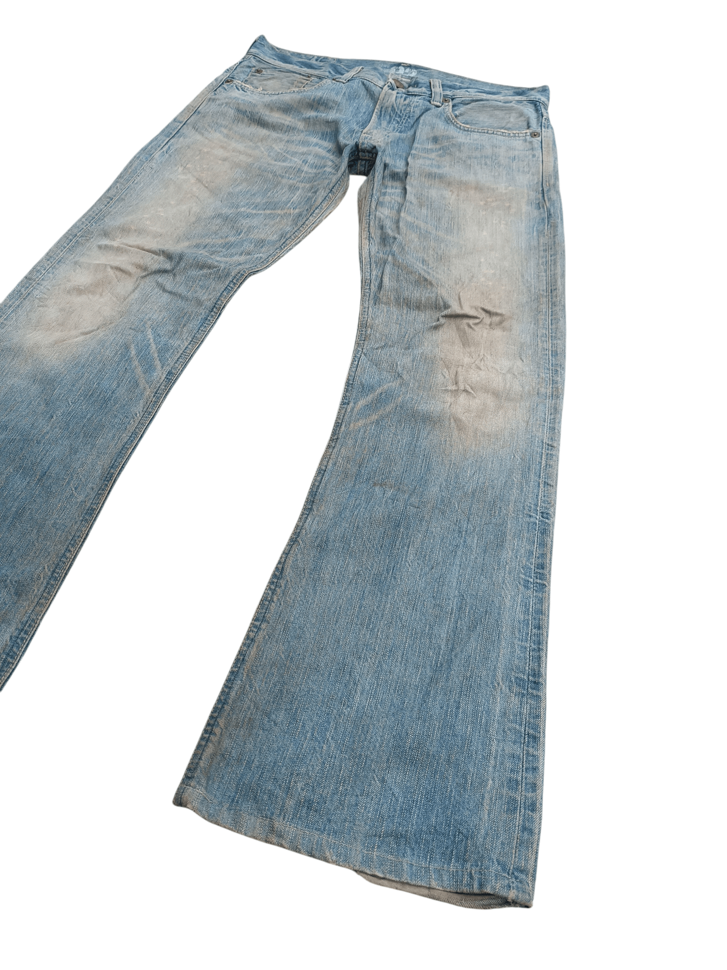 14th Addiction × Edwin × If Six Was Nine VTG 💥 Edwin 503 Blue Trip Dirty Mud Wash Distressed Jeans Size US 34 / EU 50 - 15 Thumbnail