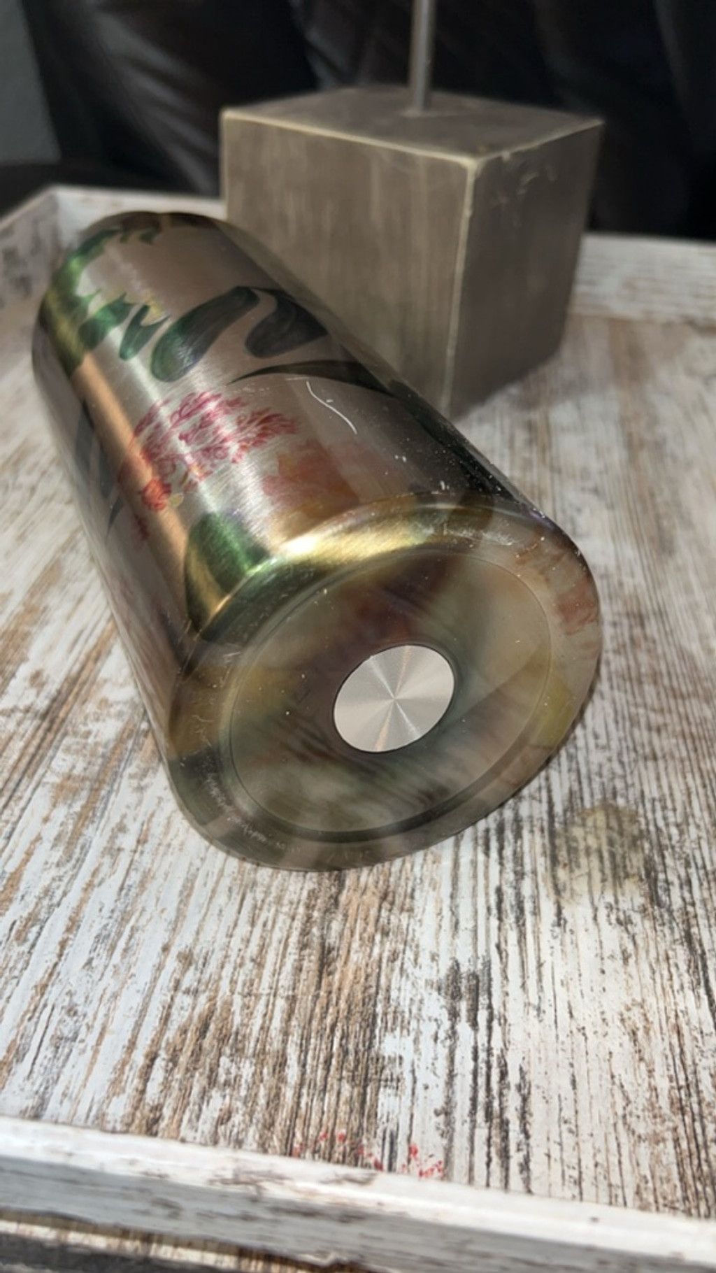 The Unbranded Brand Unbranded Floral Stainless Steel Water Bottle Silver Green Size ONE SIZE - 4 Thumbnail