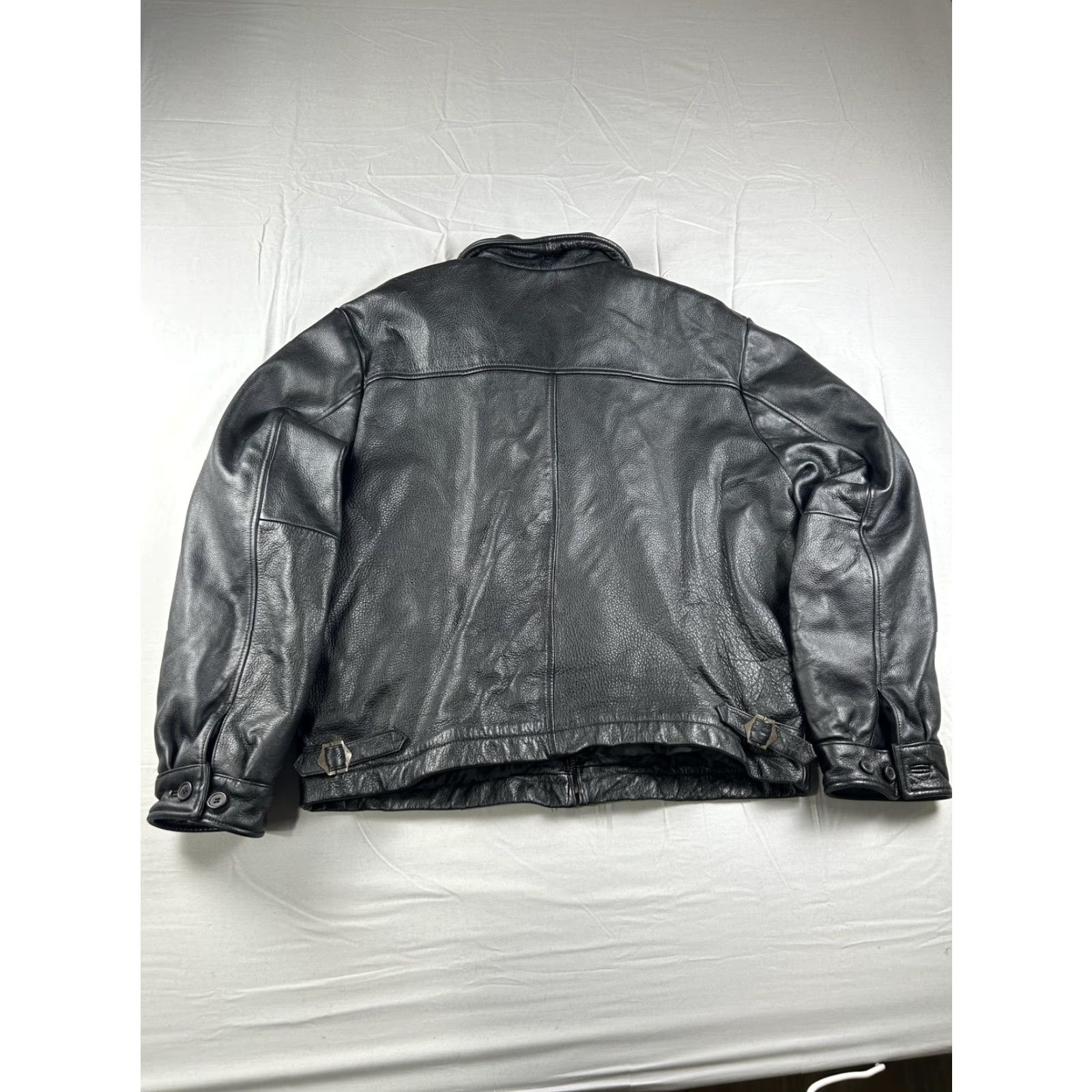 Vintage VINTAGE BRITCHES Jacket Men XL Black Leather Quilted Lined Bomber Buckle Insulated Biker Size US XL / EU 56 / 4 - 3 Thumbnail