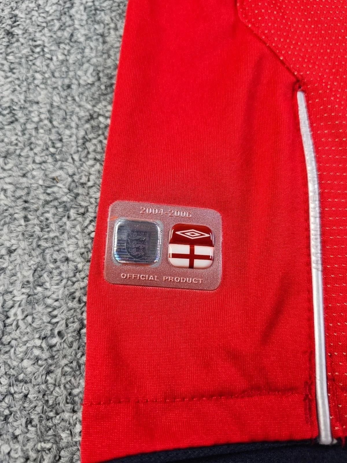 Umbro Umbro England 2004-06 Away Jersey Red Euro 2004 World Cup L Size US L / EU 52-54 / 3 - 5 Thumbnail