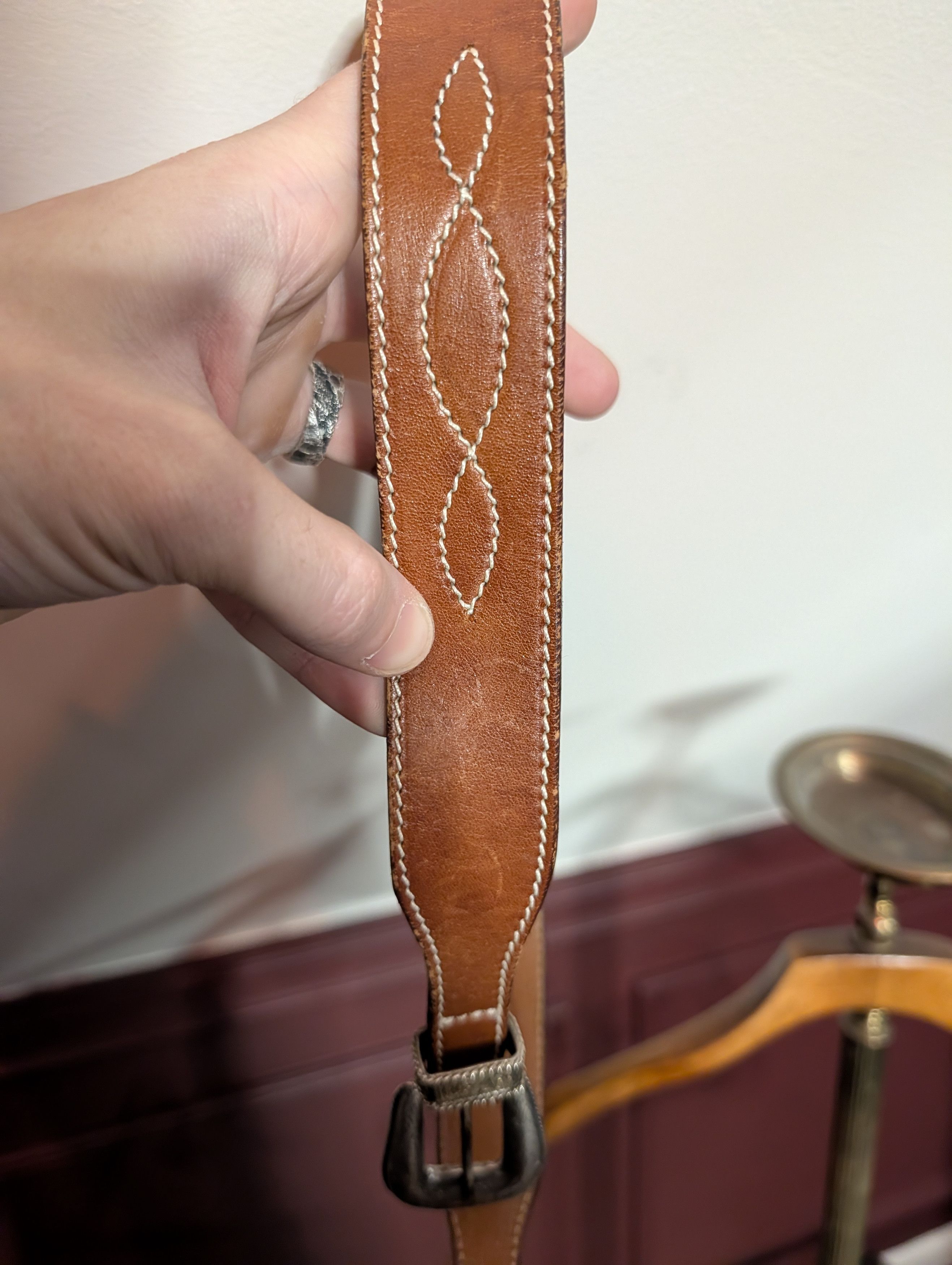 Charter Club JANE JUSTIN vtg Italian western embellished leather belt Size ONE SIZE - 3 Thumbnail
