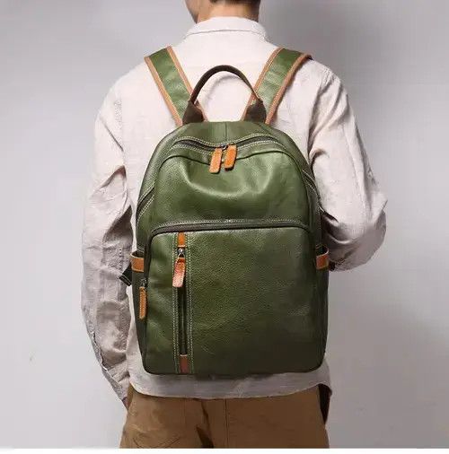 Genuine Leather Men's Genuine Leather Travel Backpack Size ONE SIZE - 1 Thumbnail