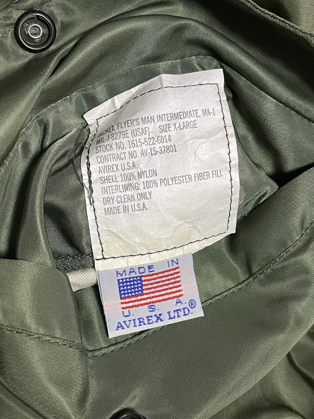 Avirex Vintage Faded Avirex USA MA-1 Bomber Jacket Size US XL / EU 56 / 4 - 14 Thumbnail