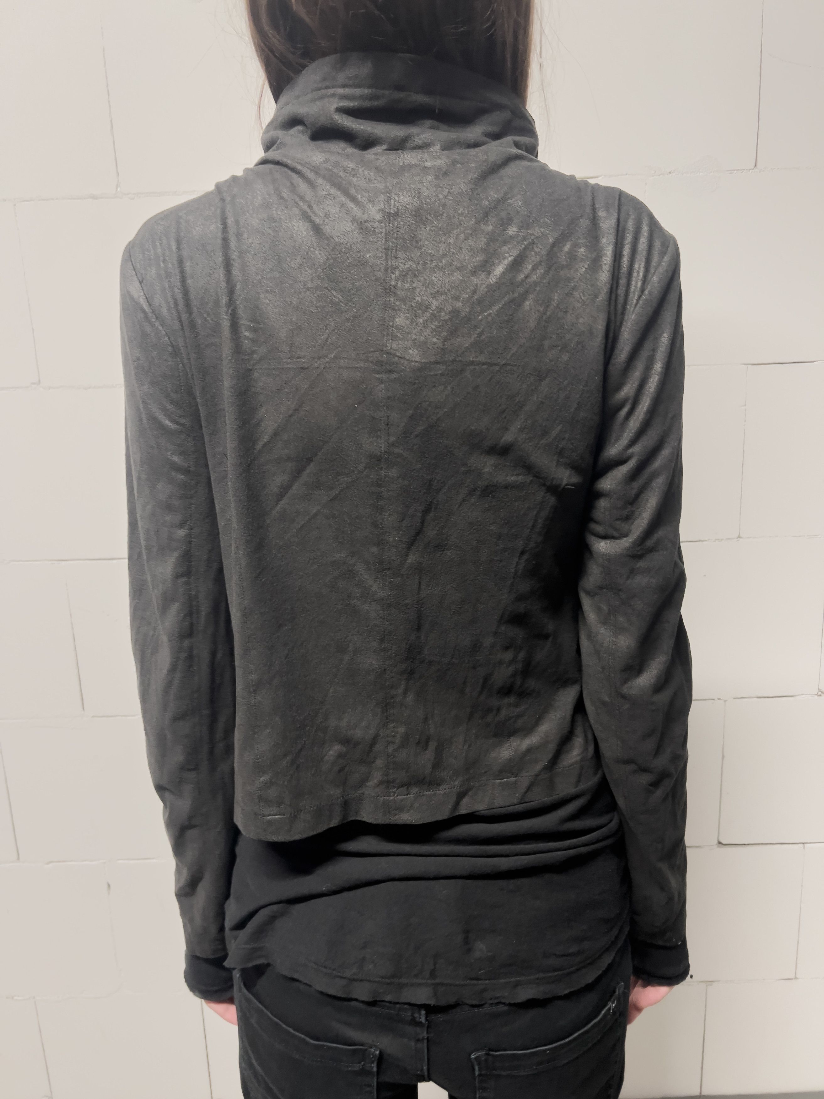 Japanese Brand Matte Black Asymmetric Jacket Size S / US 4 / IT 40 - 7 Thumbnail
