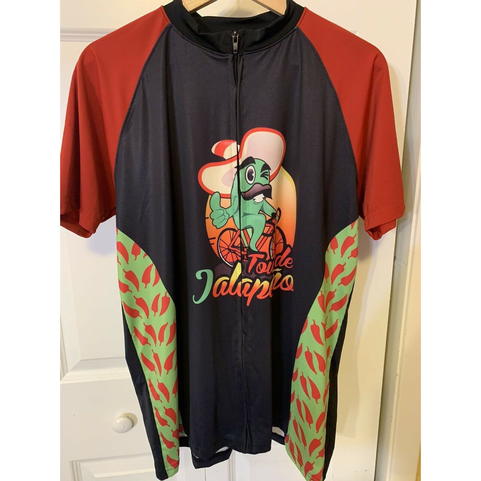 Other Solwear Tour De Jalapeño Sz L Biking Jersey Red Black Full Z Size US L / EU 52-54 / 3 - 3 Thumbnail