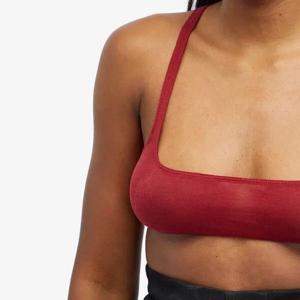Rick Owens o1y0126 Crop Top in Burgundy Size S / US 4 / IT 40 - 2 Thumbnail