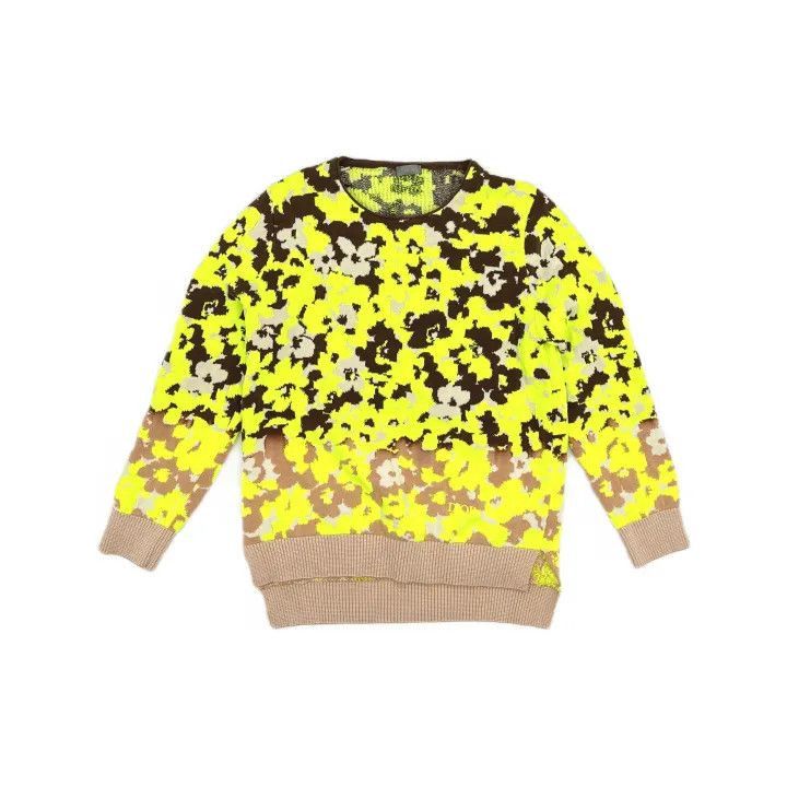 Dior Dior Dior Yellow Floral Pattern Knitted Sweater 0079-2507 Size US L / EU 52-54 / 3 - 2 Thumbnail