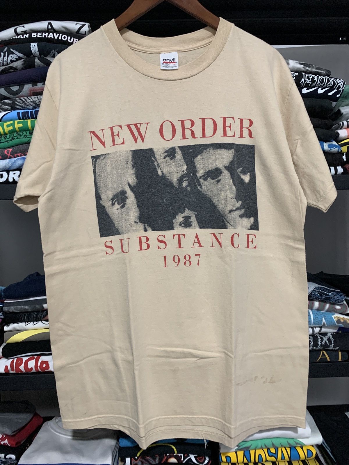image of Band Tees x The New Order Vintage New Order Substance Tee in Cream, Men's (Size Large)