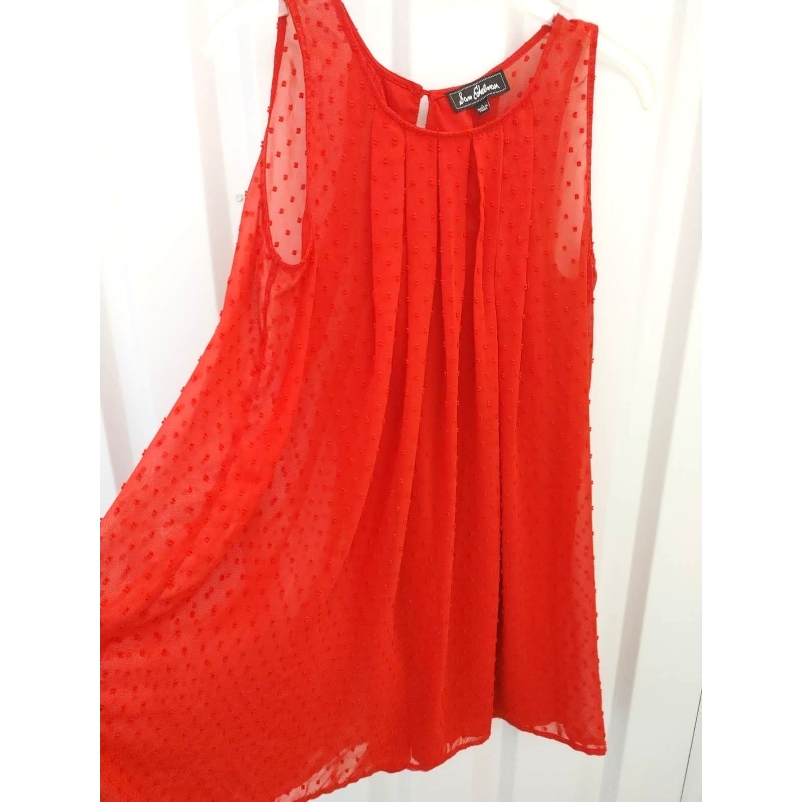 Other Sam Edelman Babydoll Dress Sleeveless Lace Small Red Size S / US 4 / IT 40 - 1 Thumbnail