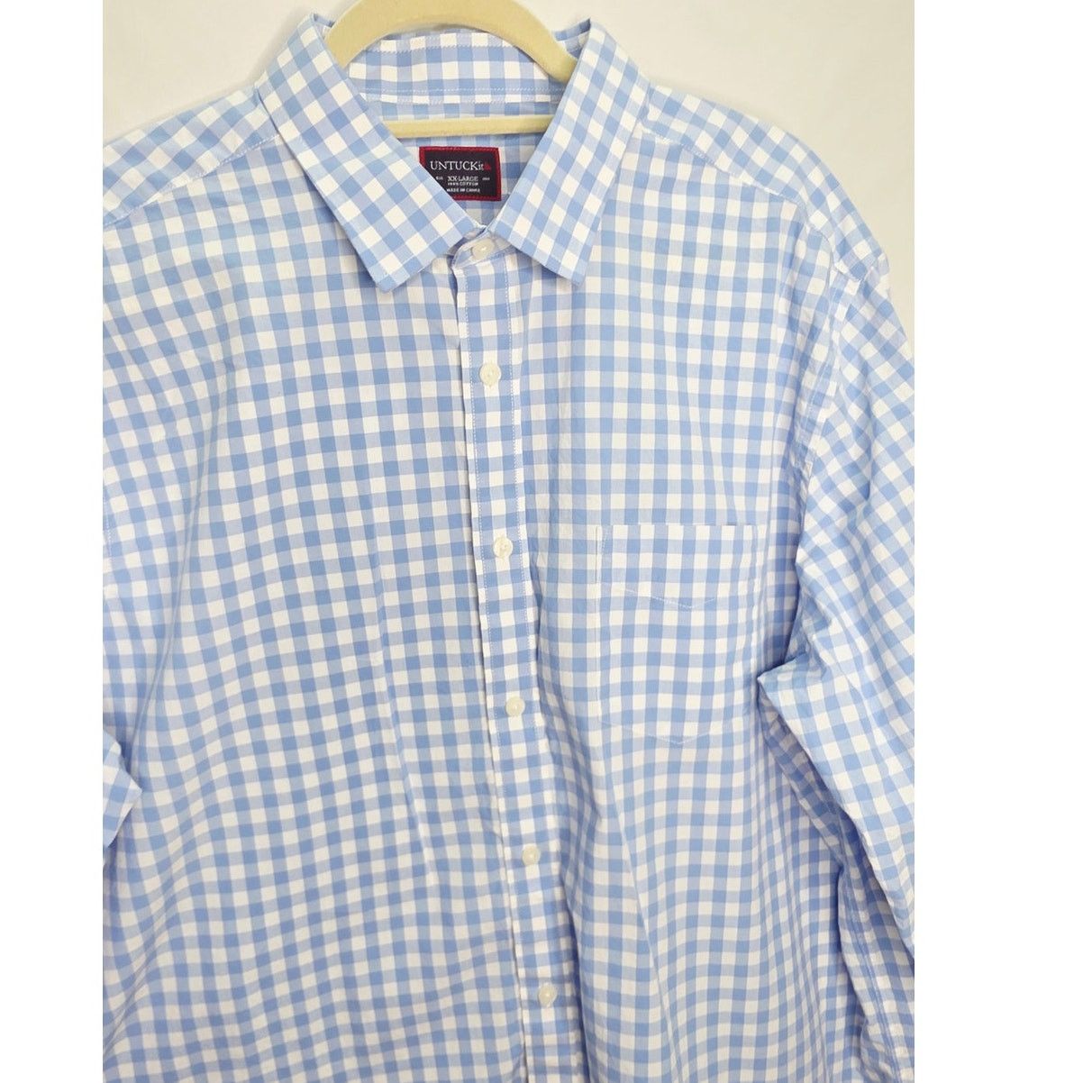UNTUCKit UNTUCKit Blue & White Check Pattern Long Sleeve Shirt XXL Size US XXL / EU 58 / 5 - 3 Thumbnail