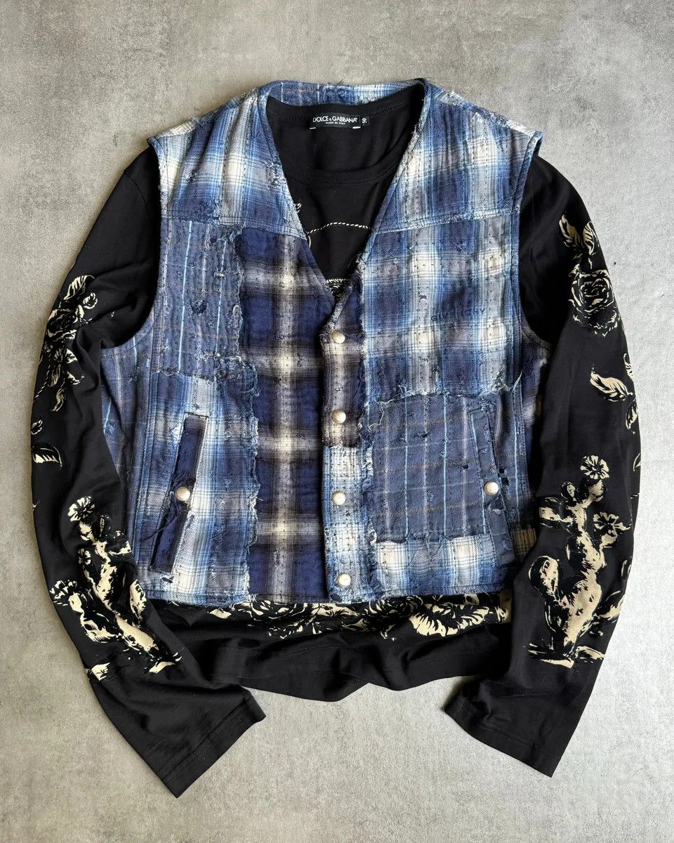 Givenchy AW2023 Givenchy Sample Artisanal Japanese Boro Vest Size US M / EU 48-50 / 2 - 4 Thumbnail