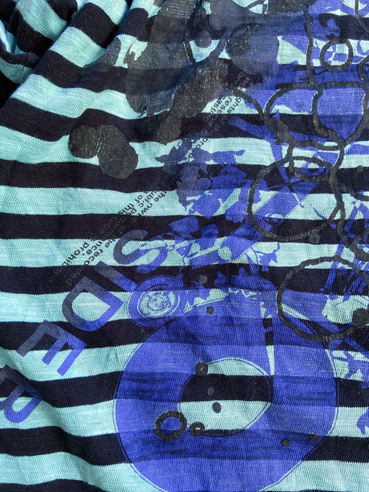 Hysteric Glamour DOUBLE LAYER INTERCREW DISTRESSED STRIPED ART ​LONG SLEEVE Size US L / EU 52-54 / 3 - 11 Thumbnail