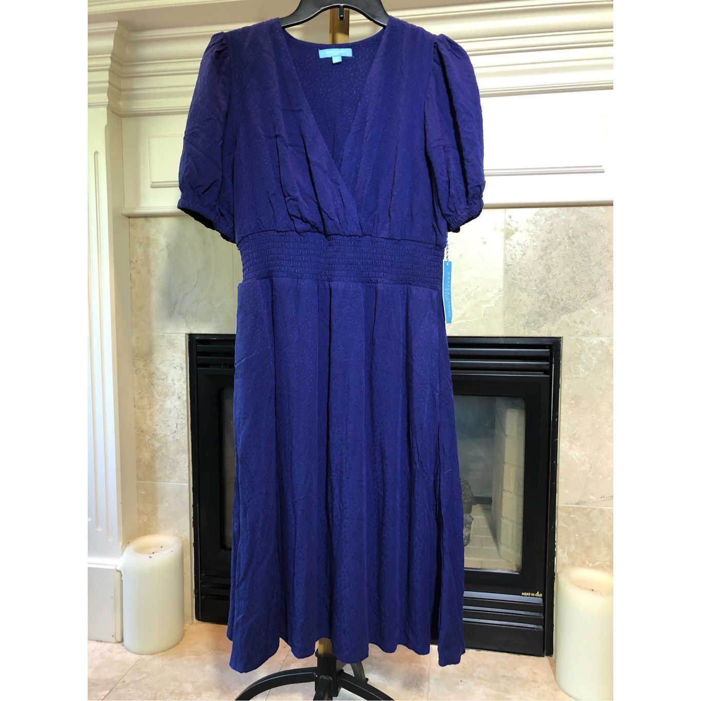 Other Draper James RSVP Women’s Formal Blue Short Sleeve V Neck Dr Size S / US 4 / IT 40 - 1 Thumbnail