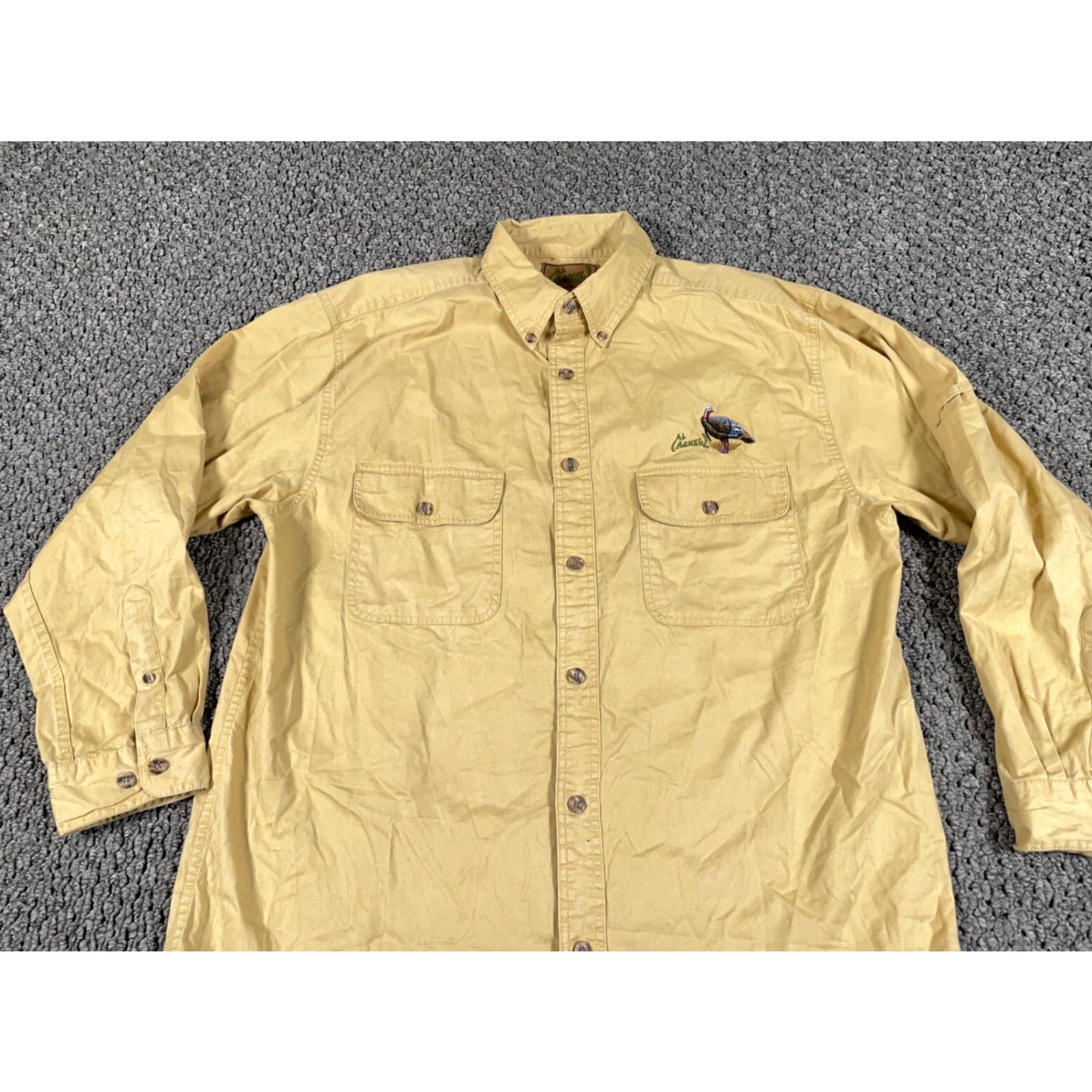 Vintage VINTAGE Bluewater Al Agnew Deer Embroidered Shirt Men XL Beige Twill Button-Up Collared 90s Outdoors Size US XL / EU 56 / 4 - 5 Thumbnail