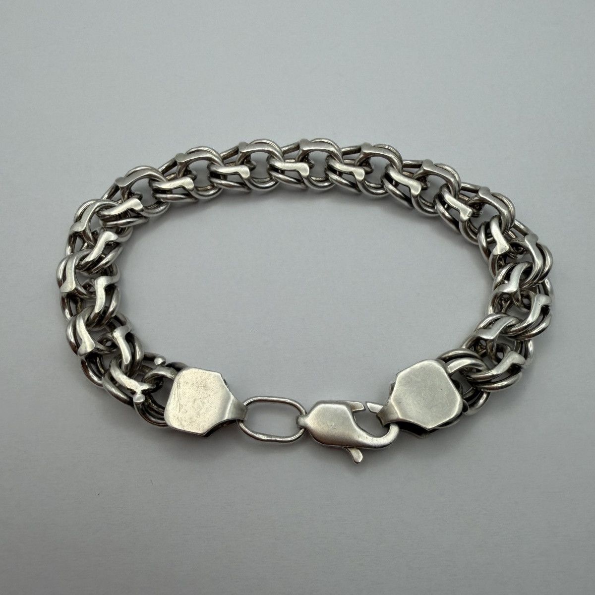 Sterling Silver Vintage Sterling Silver 925 Chain Bismarck Bracelet 35g Size ONE SIZE - 3 Thumbnail