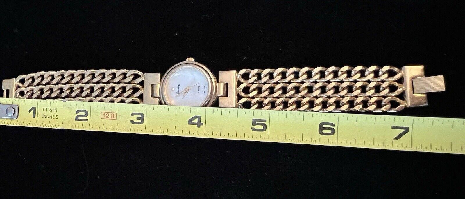 Designer Davena Watch Gold Link Bracelet Diamond Ascent New Battery Size ONE SIZE - 2 Thumbnail