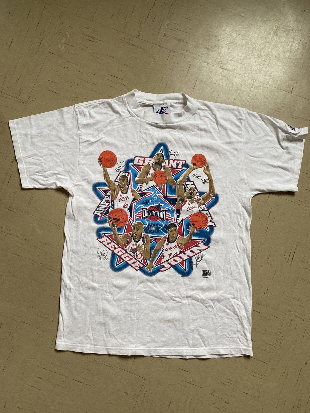 image of Made In USA x NBA 90's Vintage Dream Team Tee in White, Men's (Size Medium)
