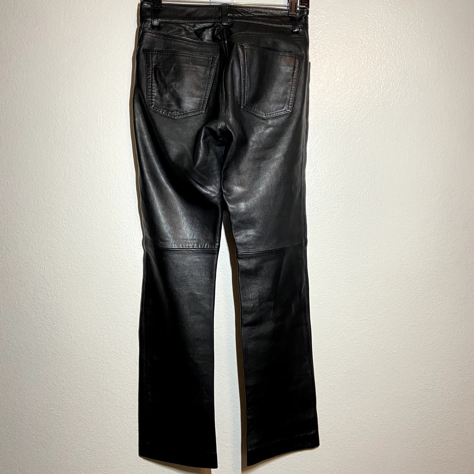 Gap Vintage Gap Leather Pants Y2K Bootcut Mid Rise Black Large Size 34" / US 12 / IT 48 - 4 Thumbnail
