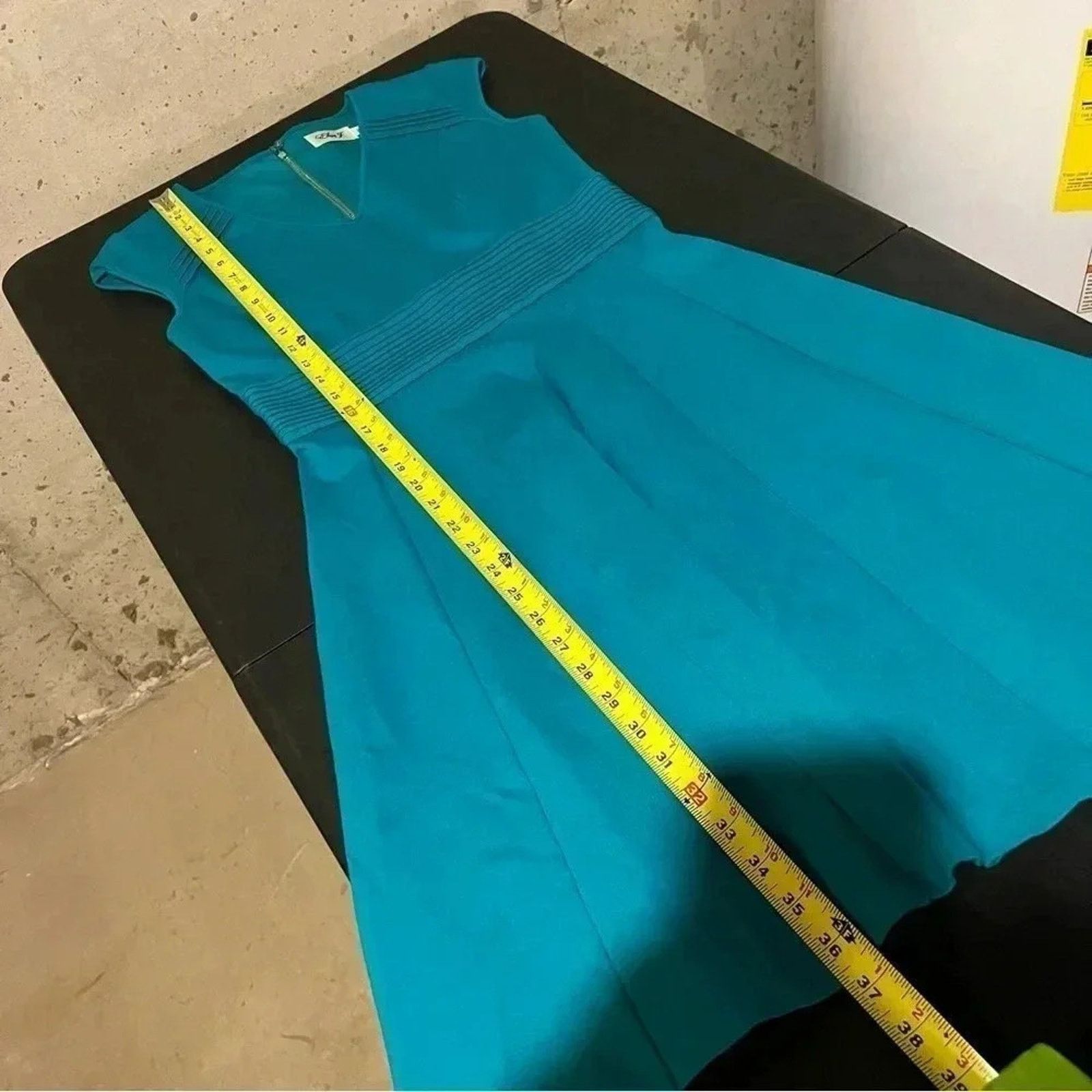 Other Eliza J Fit & Flare Dress Teal Pleats Sz 6 Cap Sleeves Size M / US 6-8 / IT 42-44 - 8 Thumbnail